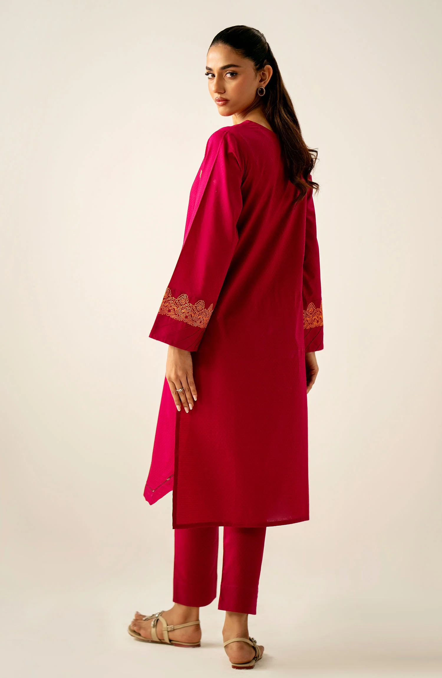 Stitched 2 Piece Embroidered Dobby Suit - Image 3