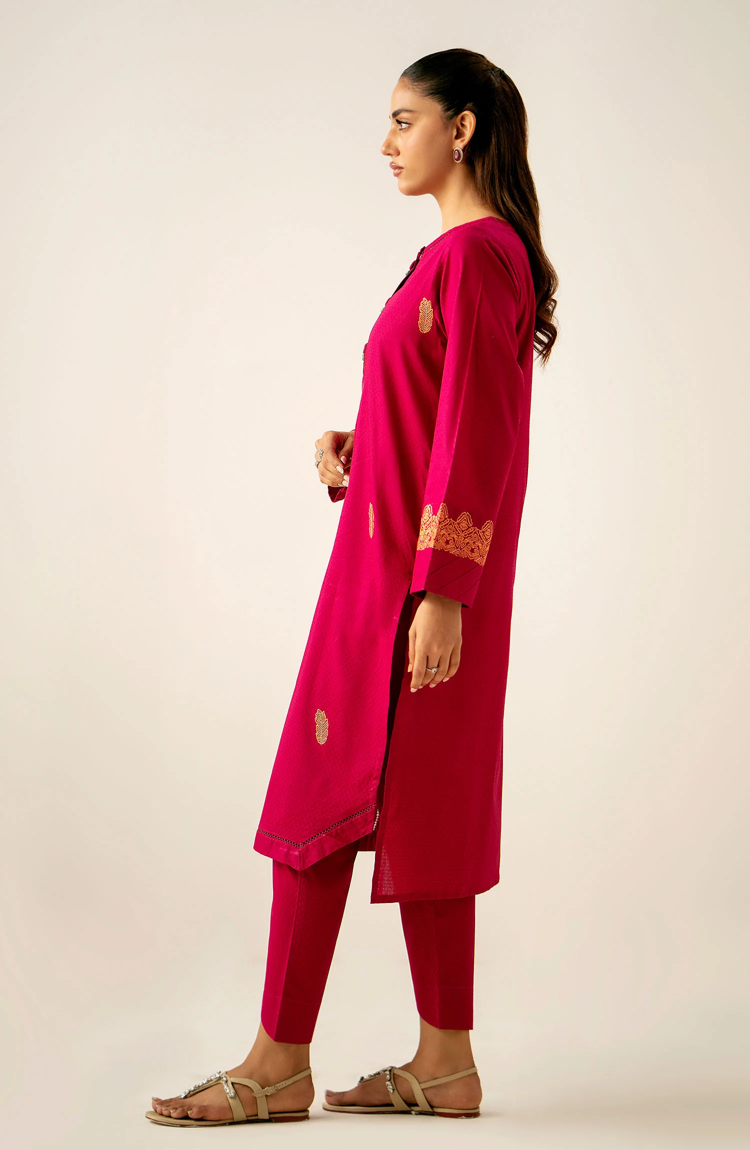 Stitched 2 Piece Embroidered Dobby Suit - Image 4