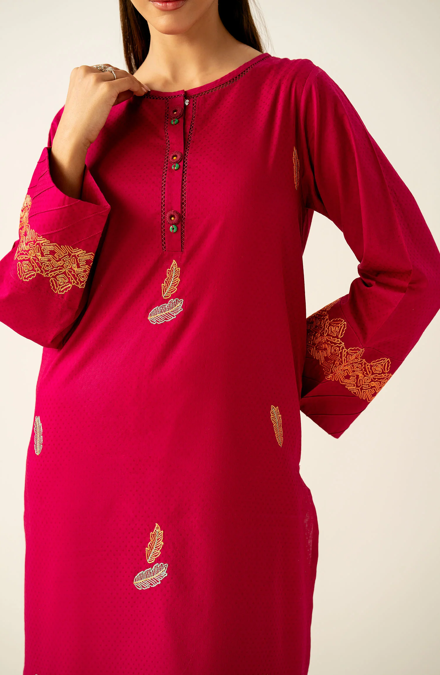 Stitched 2 Piece Embroidered Dobby Suit - Image 6