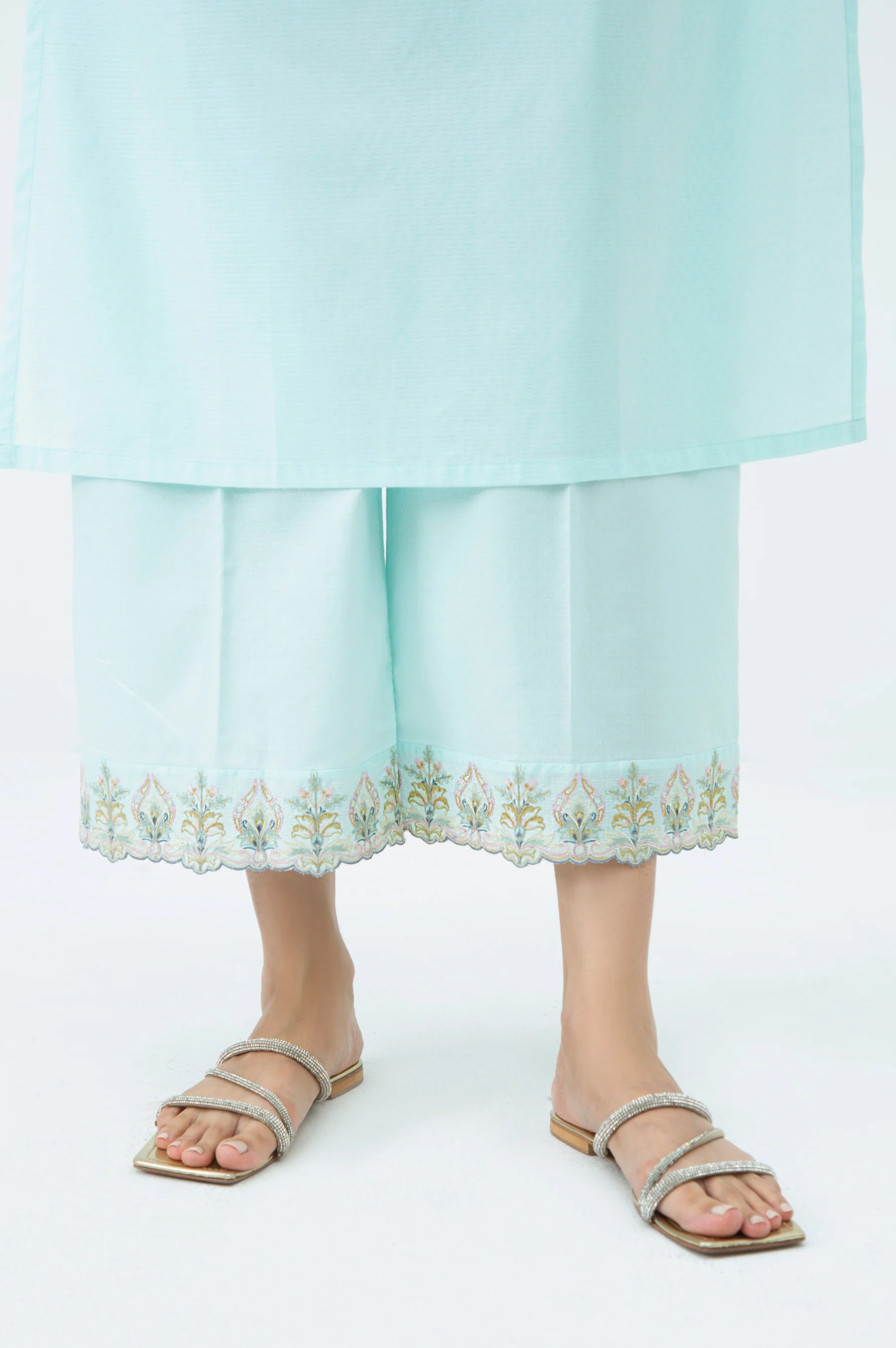 STITCHED EMBROIDERED DOBBY SHIRT BOTTOM - Image 6