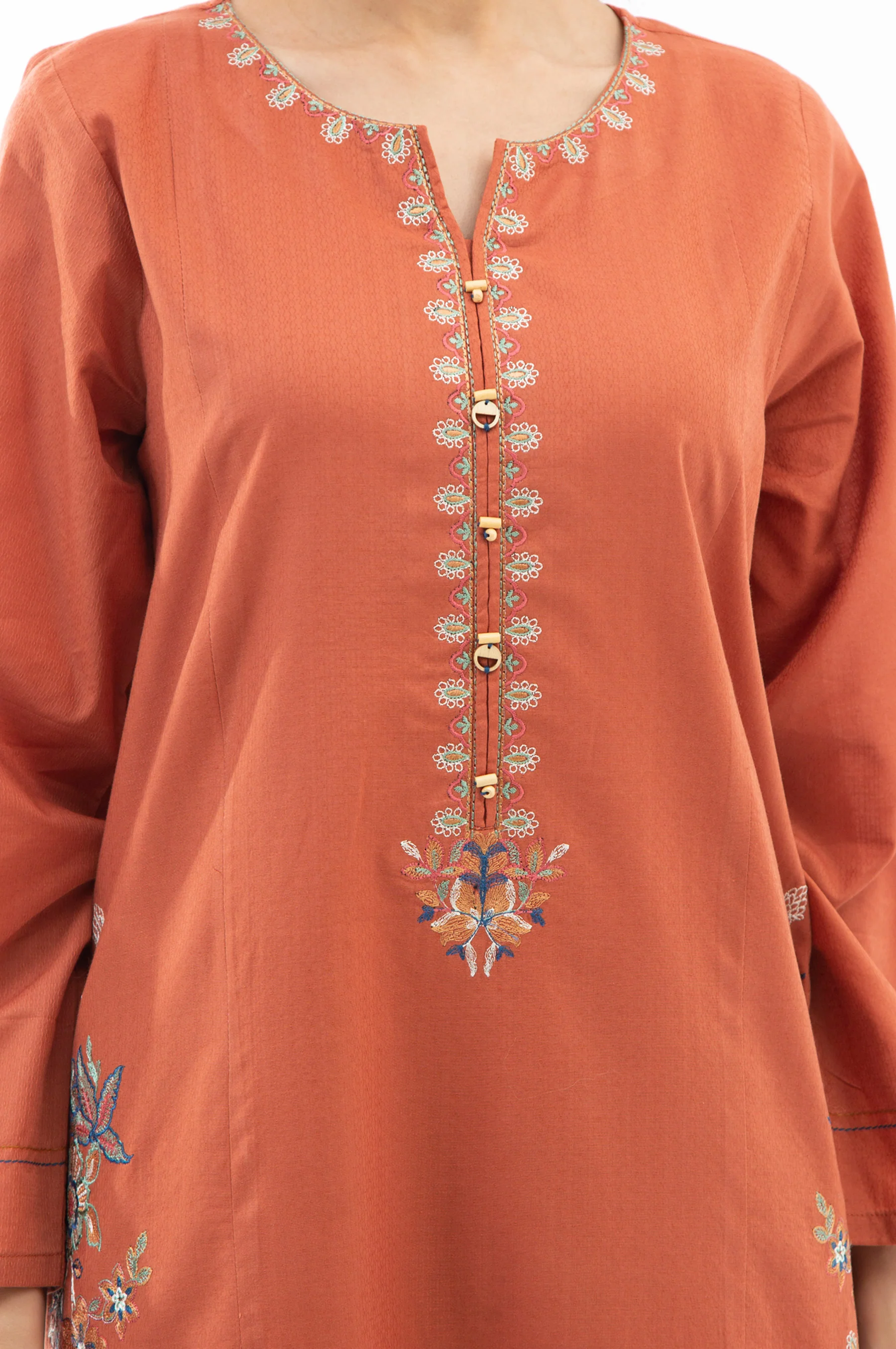 EMBROIDERED DOBBY STITCHED 2 PIECE SUIT - Image 2