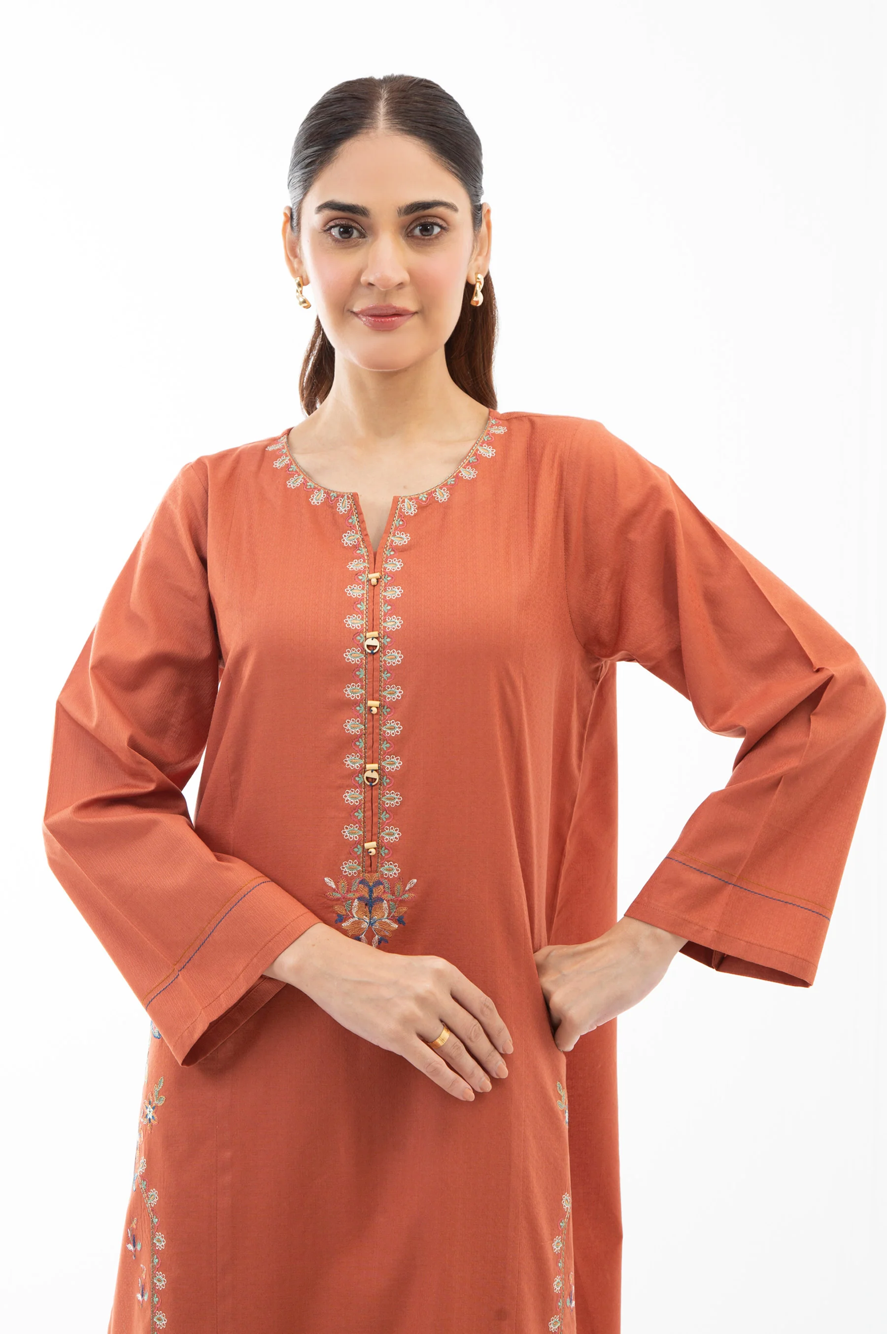 EMBROIDERED DOBBY STITCHED 2 PIECE SUIT - Image 3