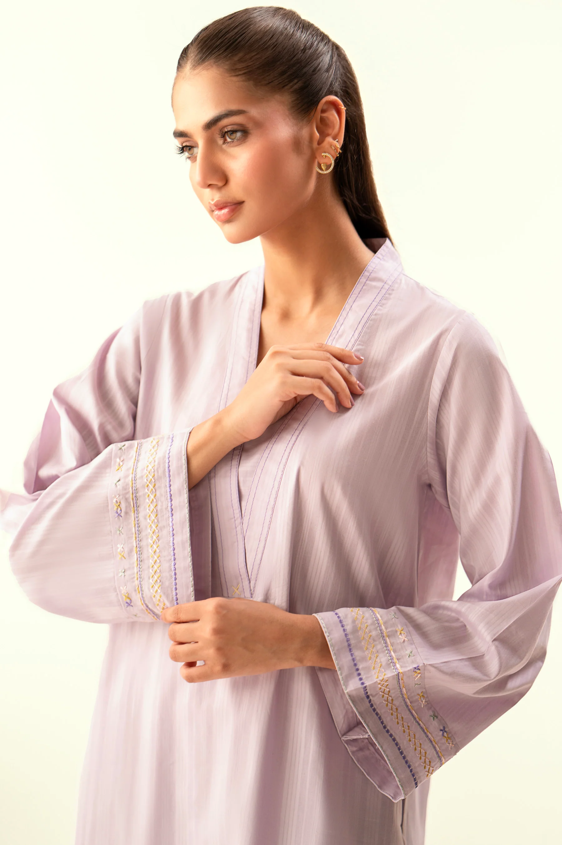 Stitched 2 Piece Embroidered Doria Suit - Image 2