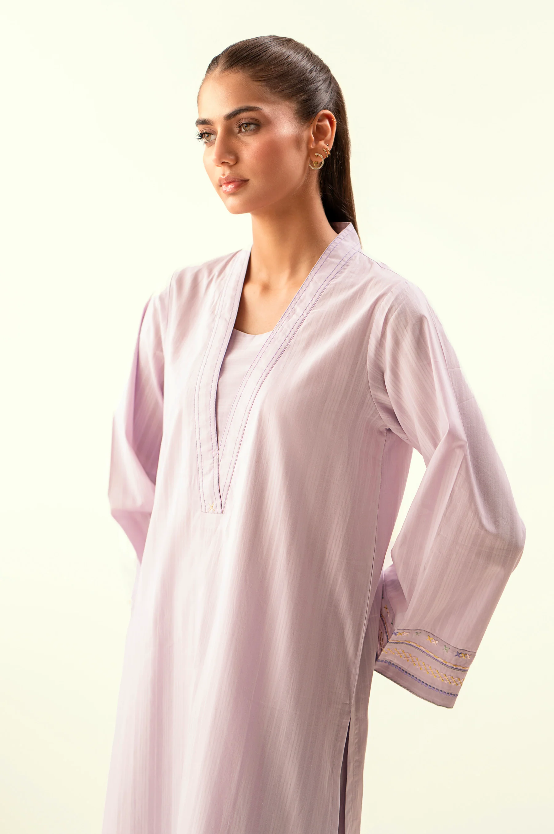 Stitched 2 Piece Embroidered Doria Suit - Image 3