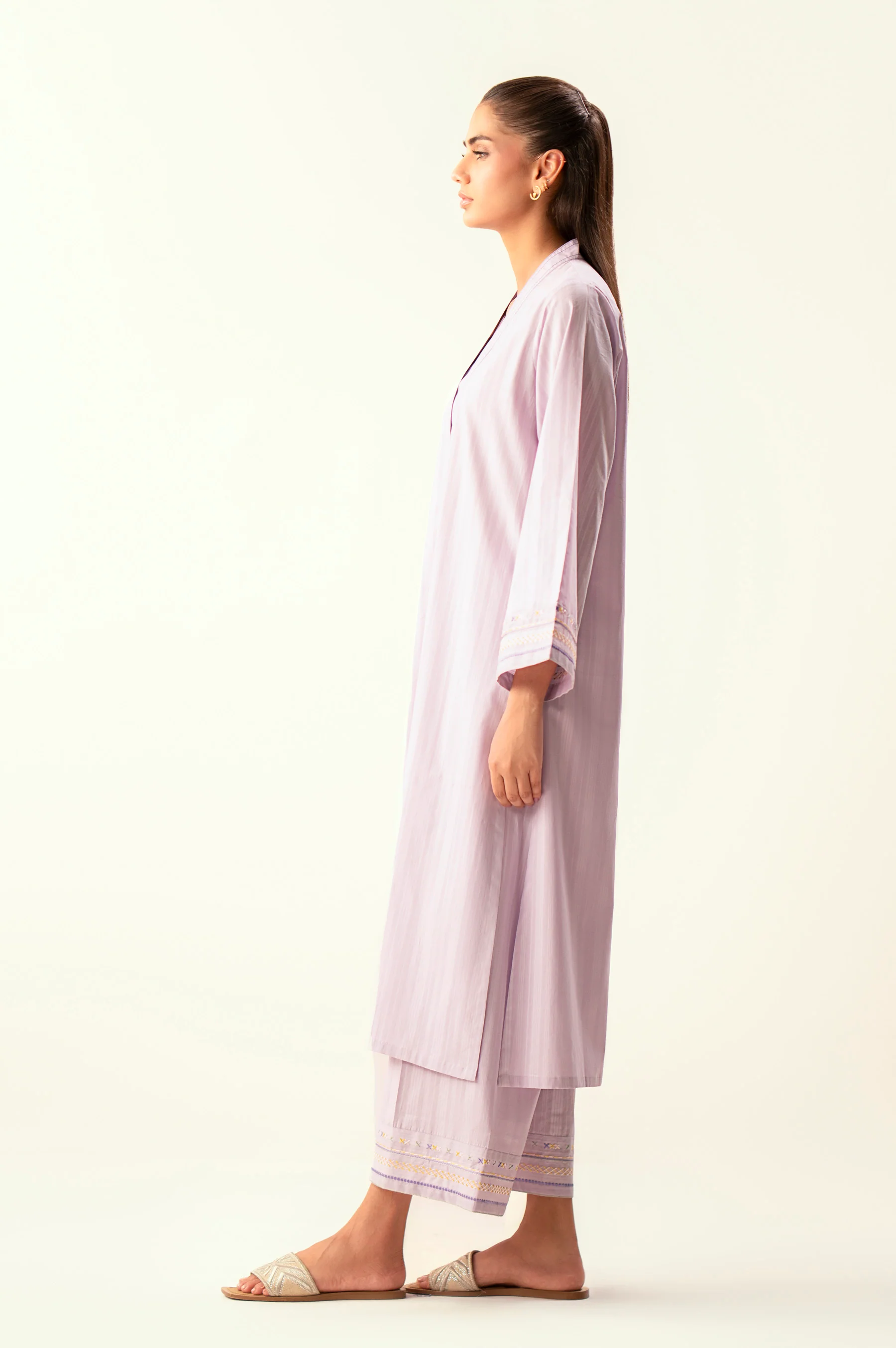 Stitched 2 Piece Embroidered Doria Suit - Image 5