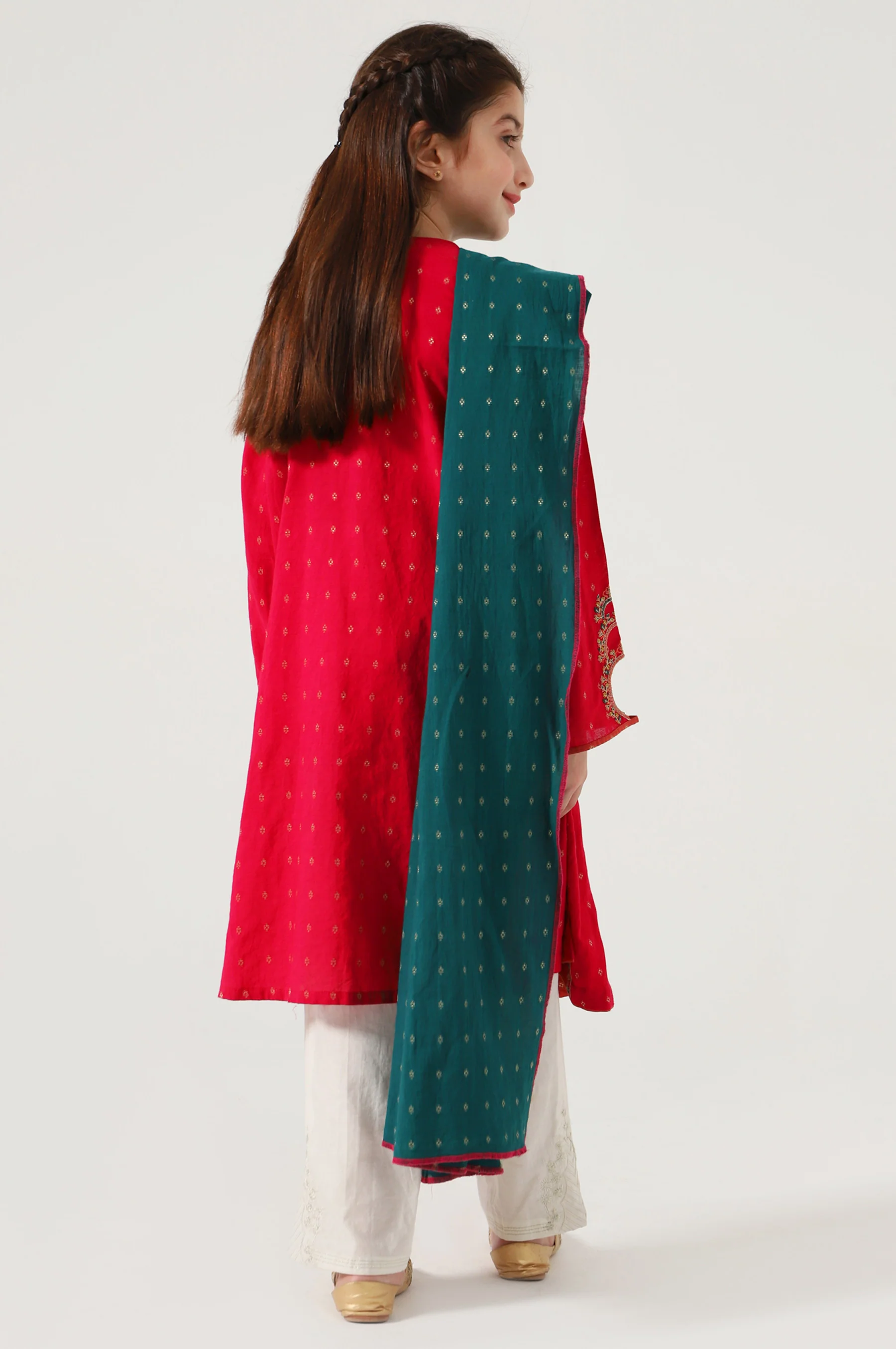 Stitched 2 Piece Embroidered Jacquard Suit - Image 2