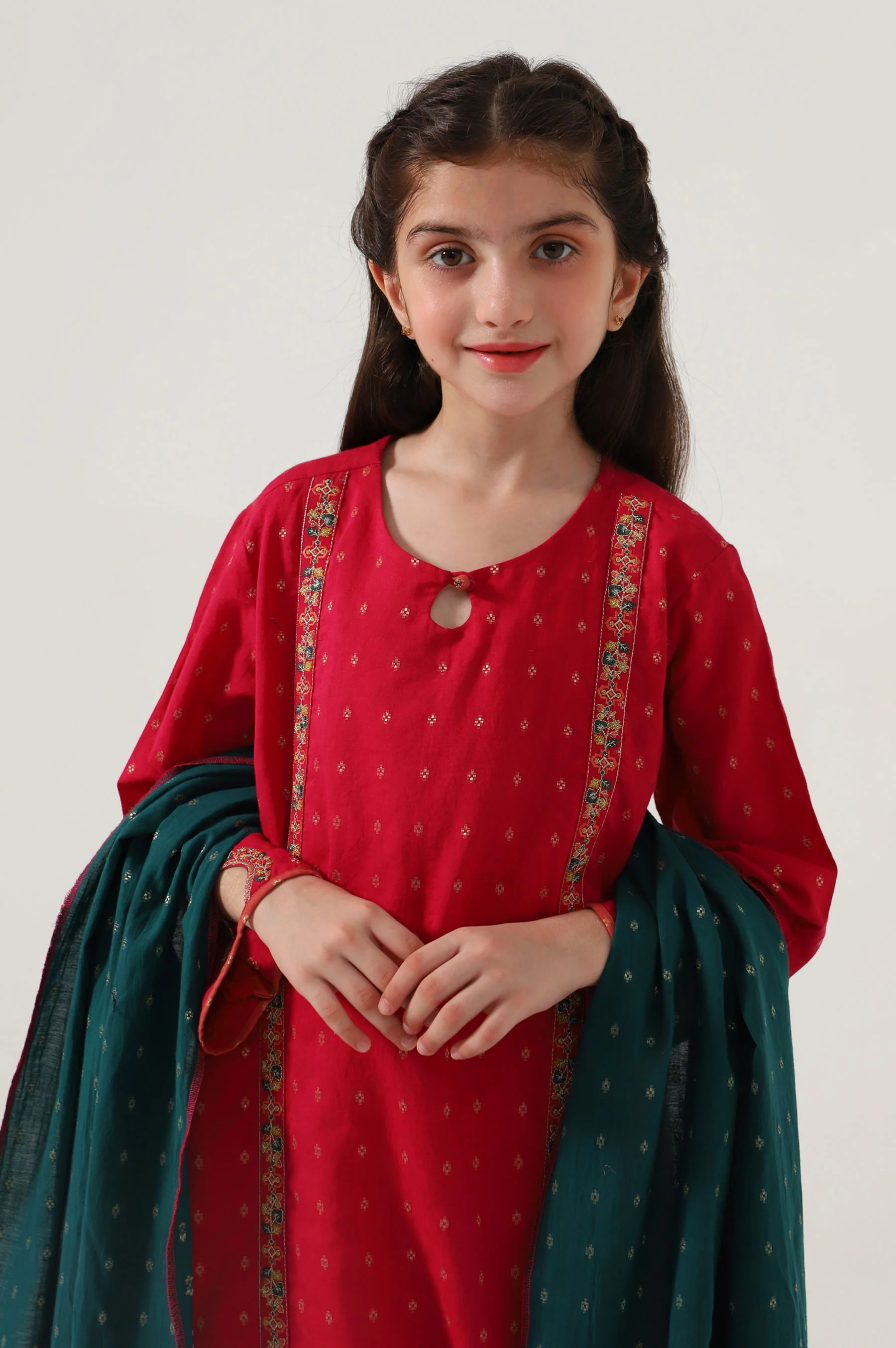 Stitched 2 Piece Embroidered Jacquard Suit - Image 3