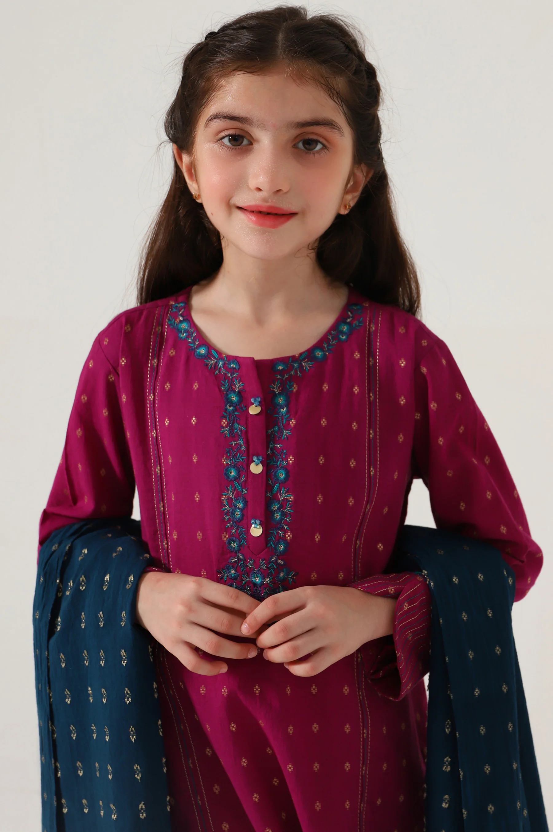 Stitched 2 Piece Embroidered Jacquard Suit - Image 4