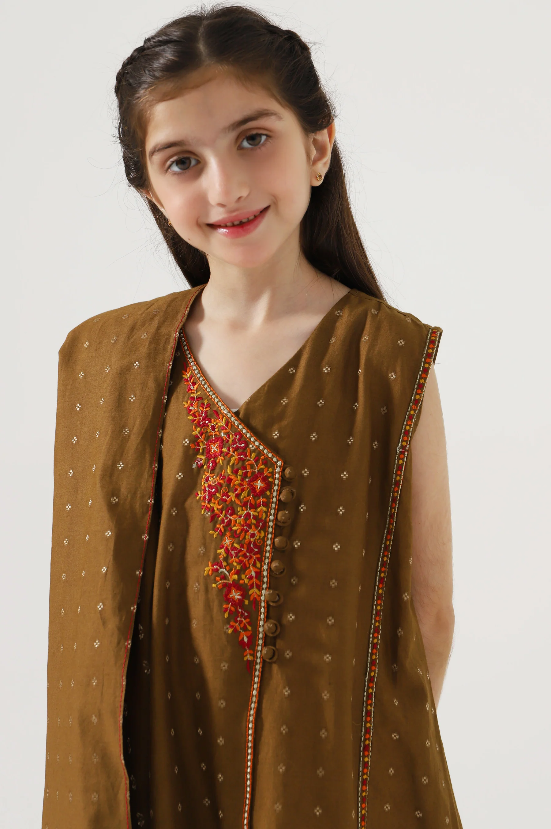 Stitched 2 Piece Embroidered Jacquard Suit - Image 3