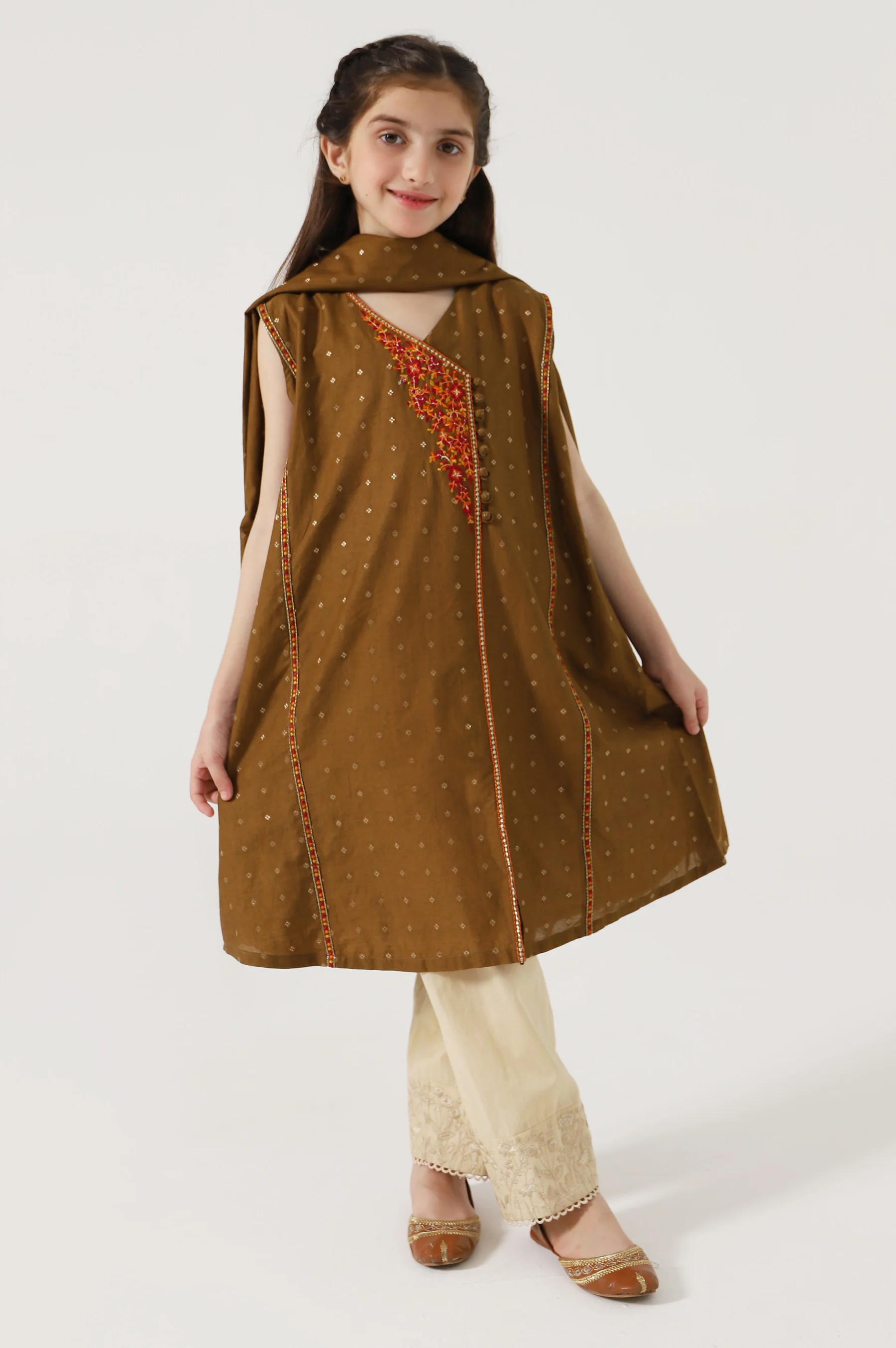 Stitched 2 Piece Embroidered Jacquard Suit - Image 5