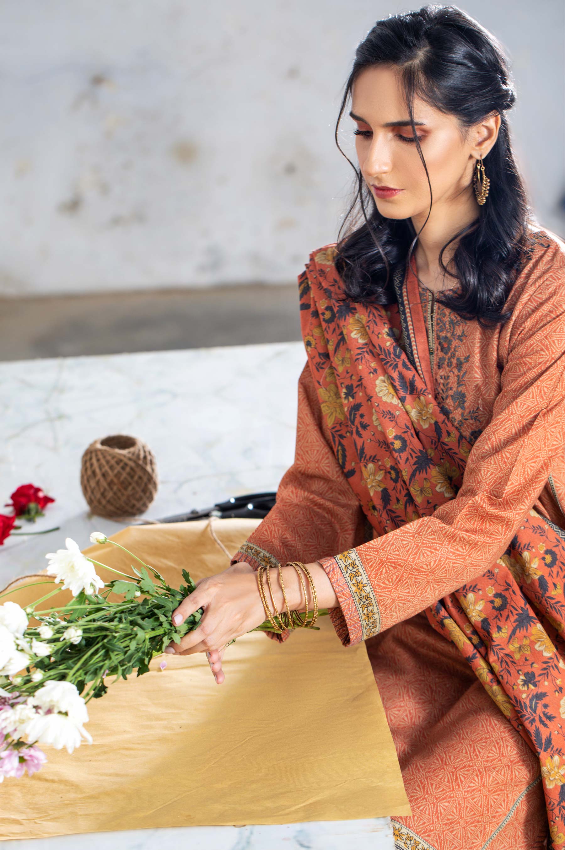 Stitched 2 Piece Embroidered Karandi Suit - Image 4