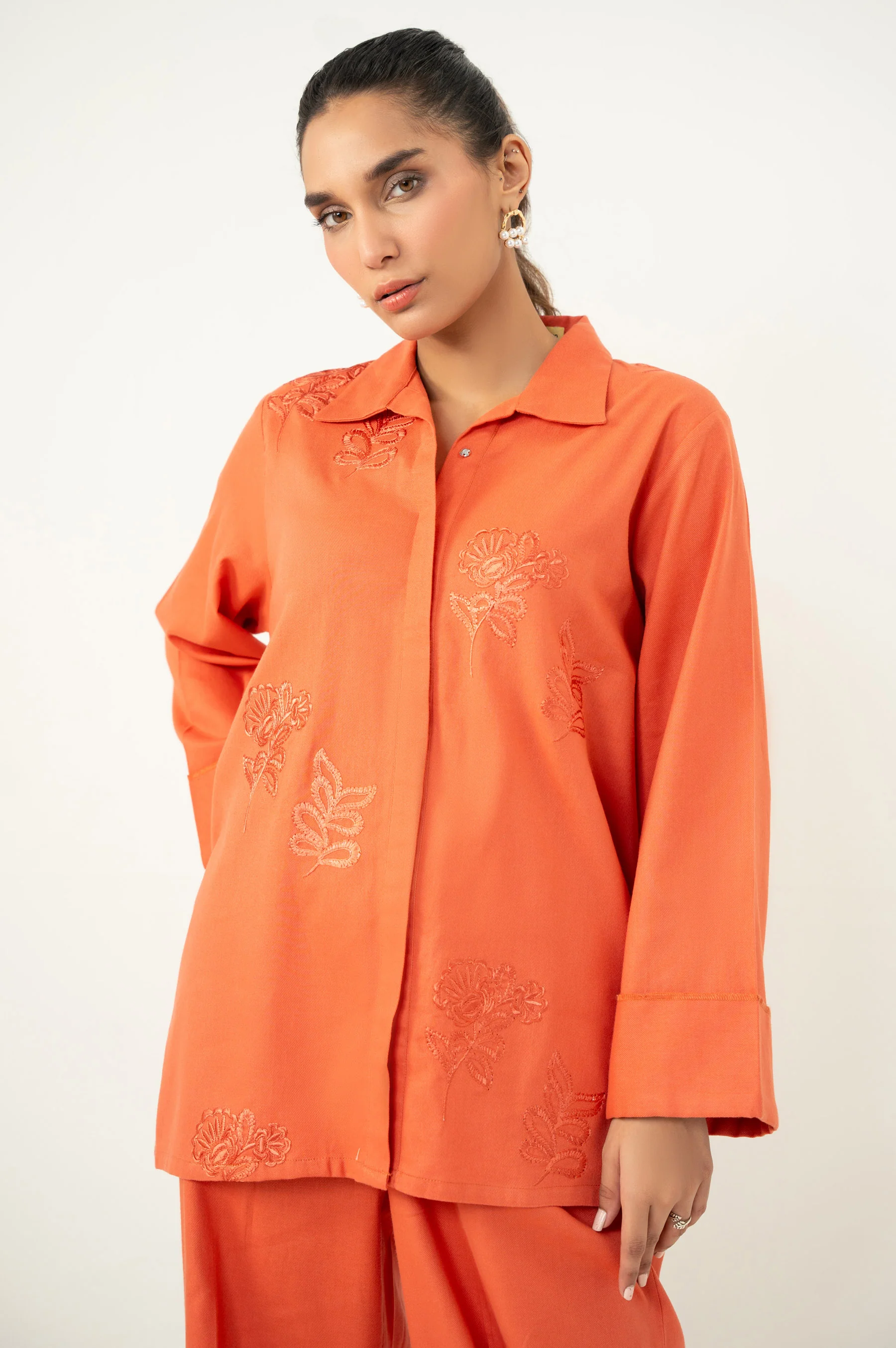 Stitched 2 Piece Embroidered Khaddar Co-Ord Set - Image 3