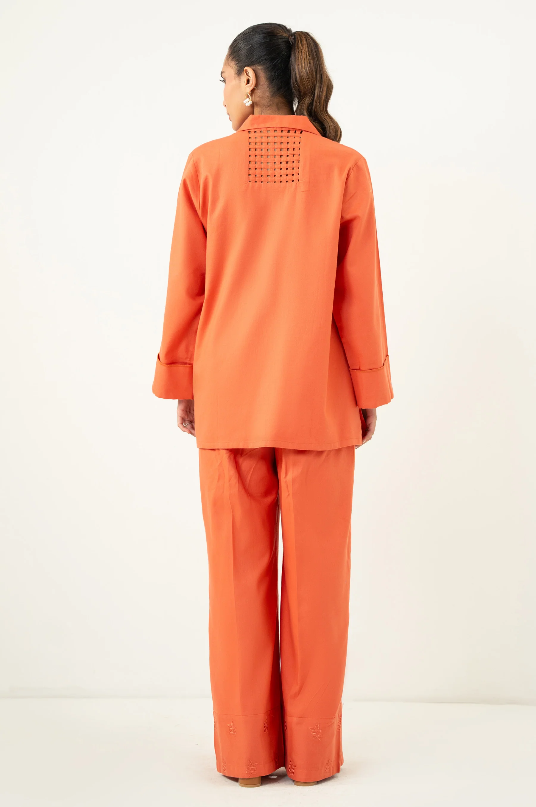 Stitched 2 Piece Embroidered Khaddar Co-Ord Set - Image 5