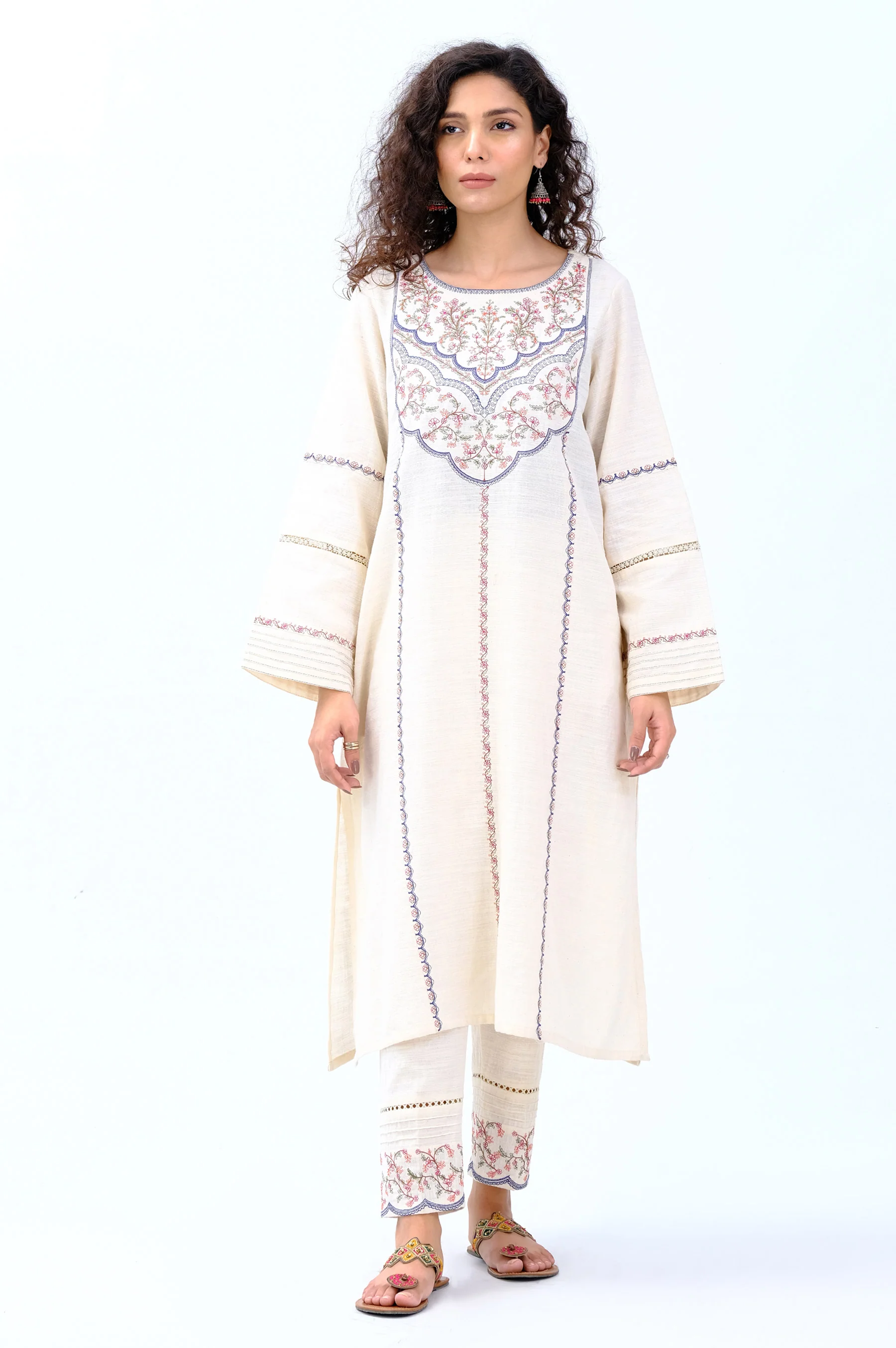 Stitched 2 Piece Embroidered Khaddar Suit - Image 2