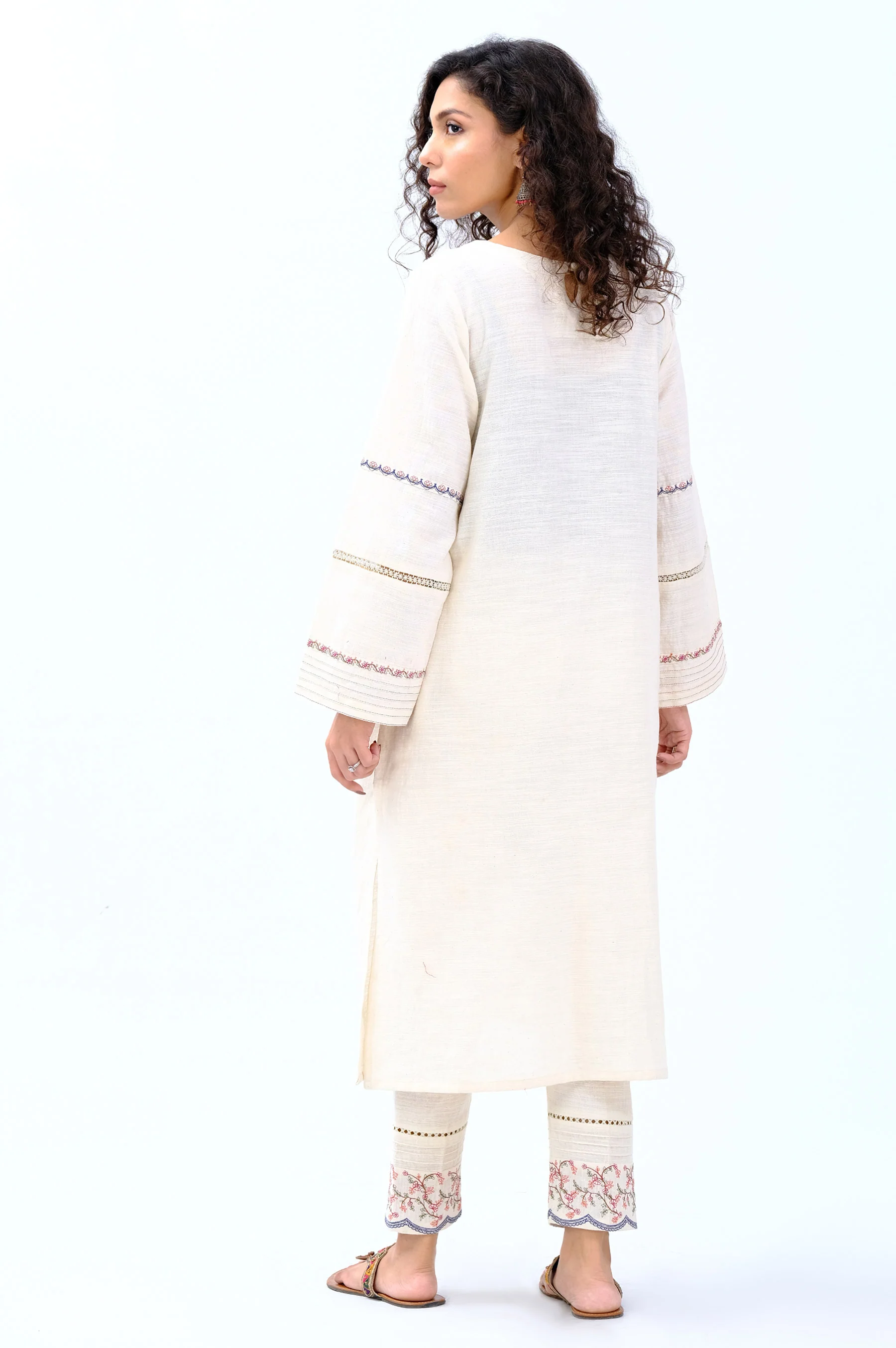 Stitched 2 Piece Embroidered Khaddar Suit - Image 3