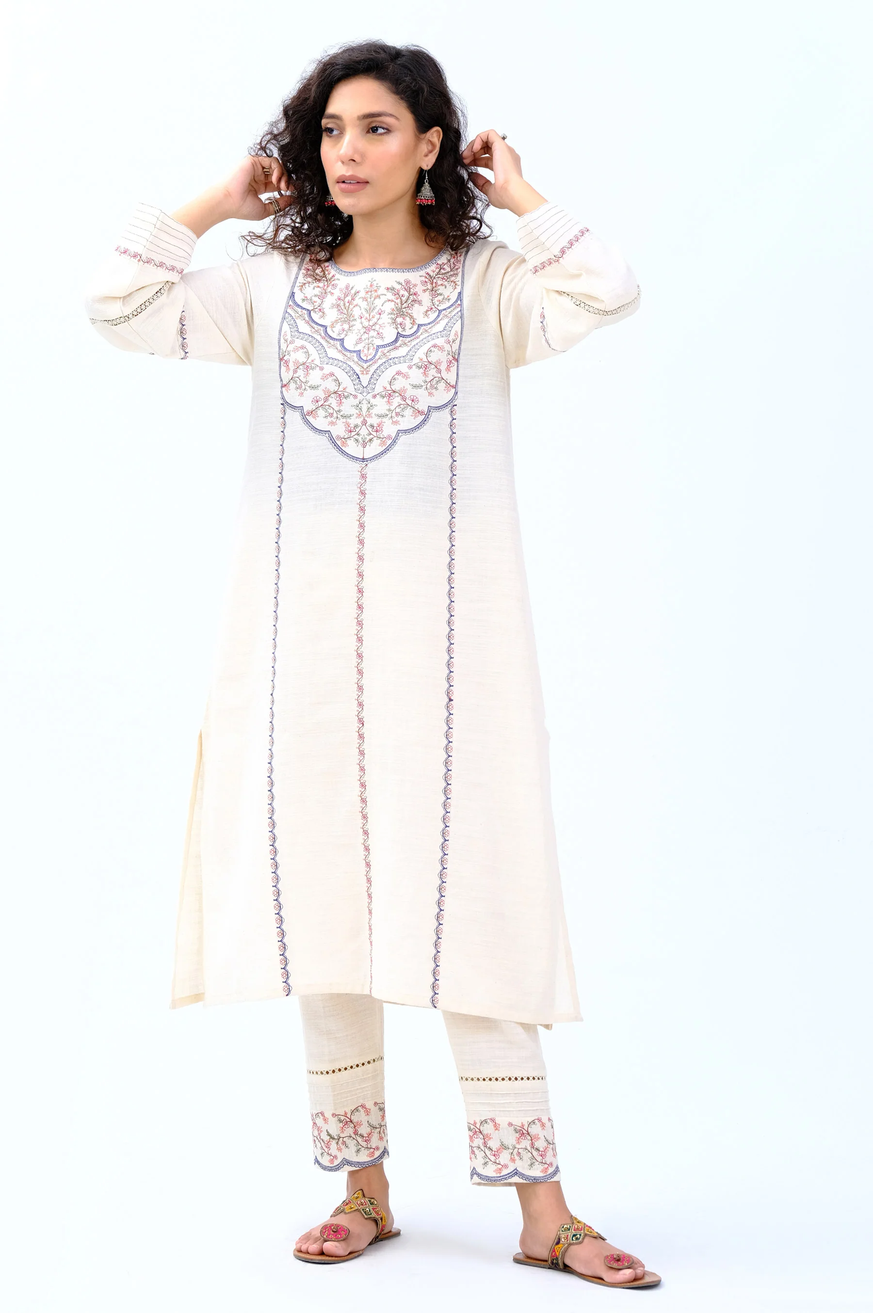 Stitched 2 Piece Embroidered Khaddar Suit - Image 6