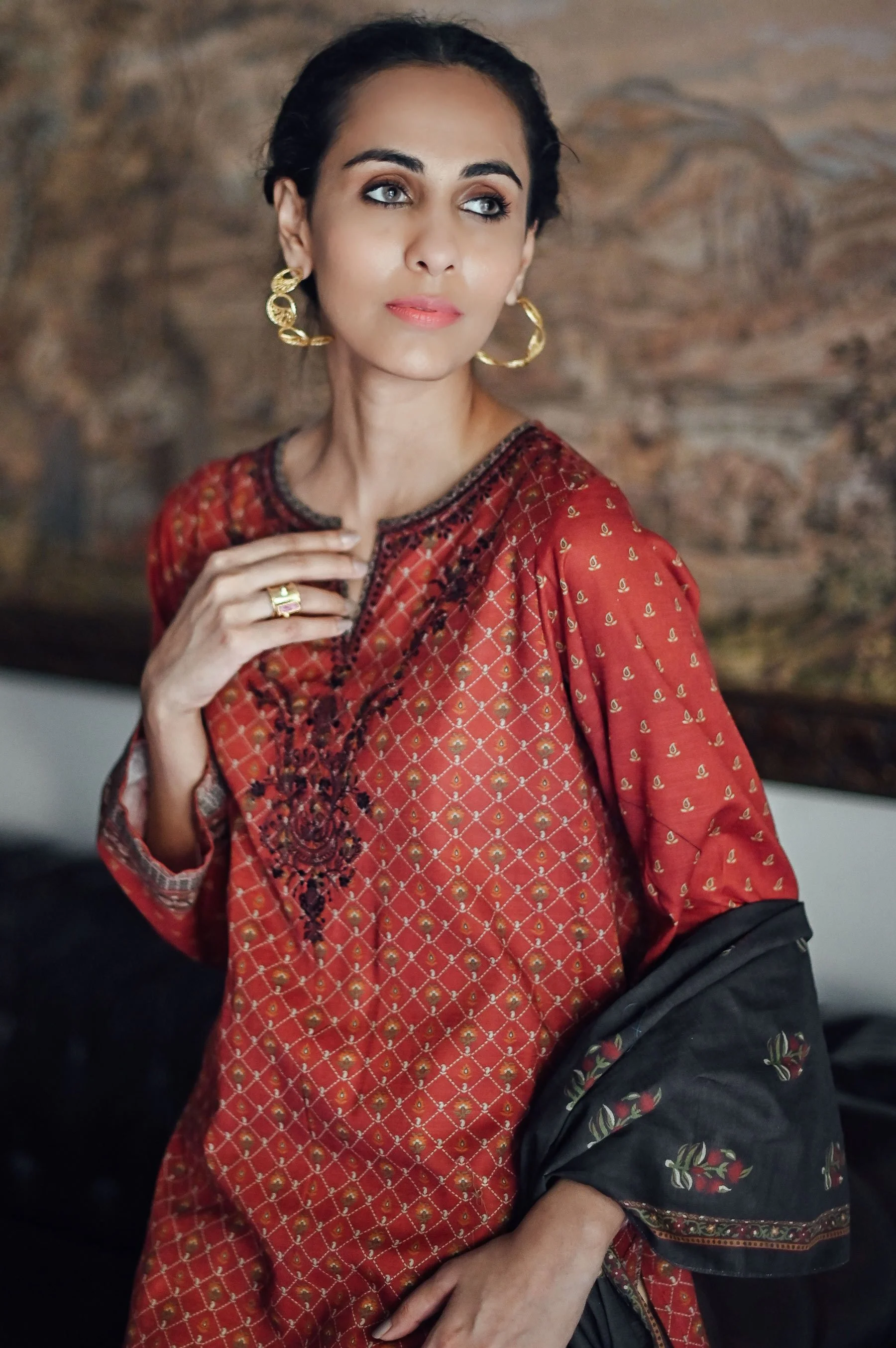 Stitched 2 Piece Embroidered Khaddar Suit - Image 5