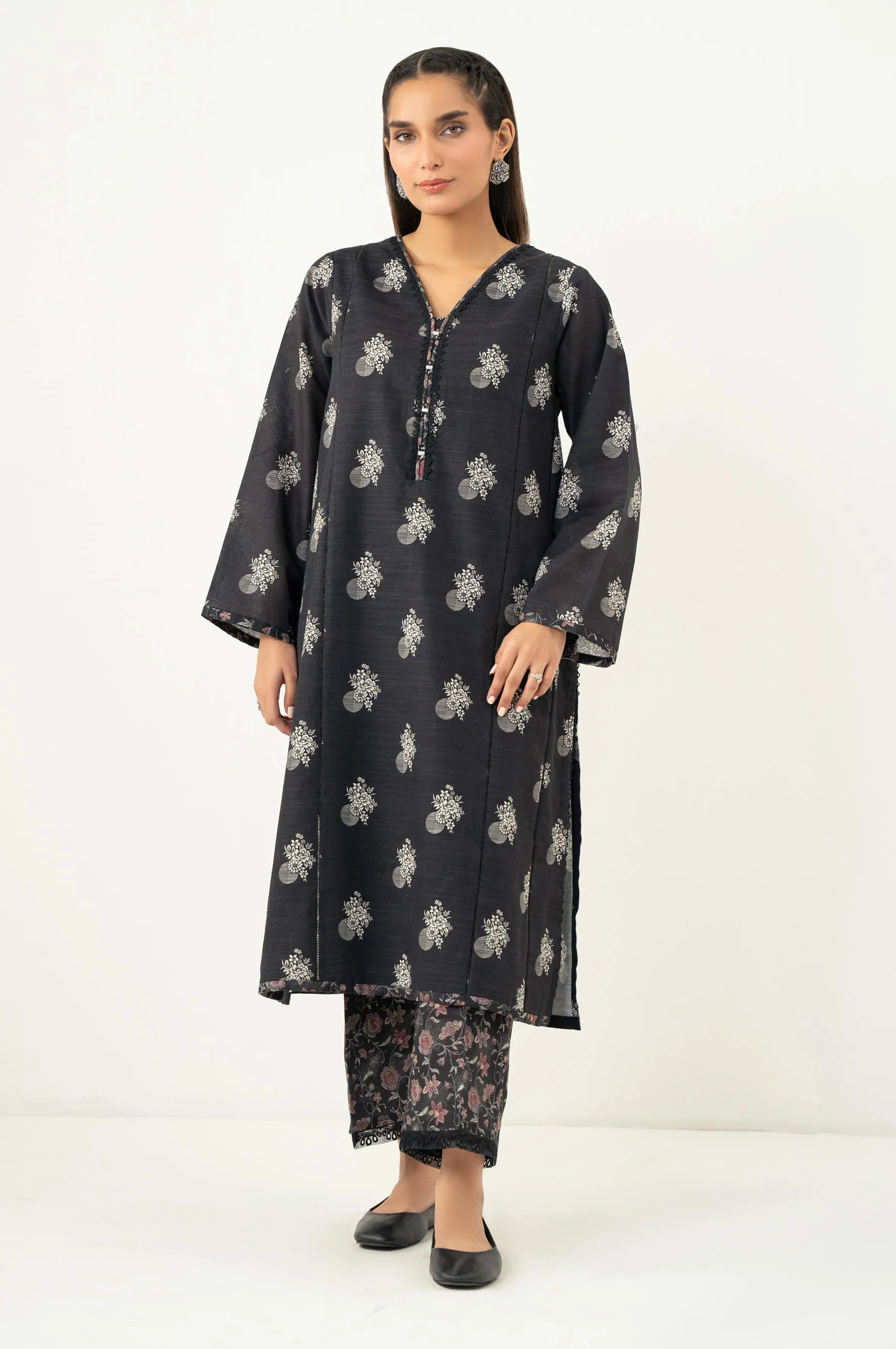STITCHED PRINTED SHIRT BOTTOM