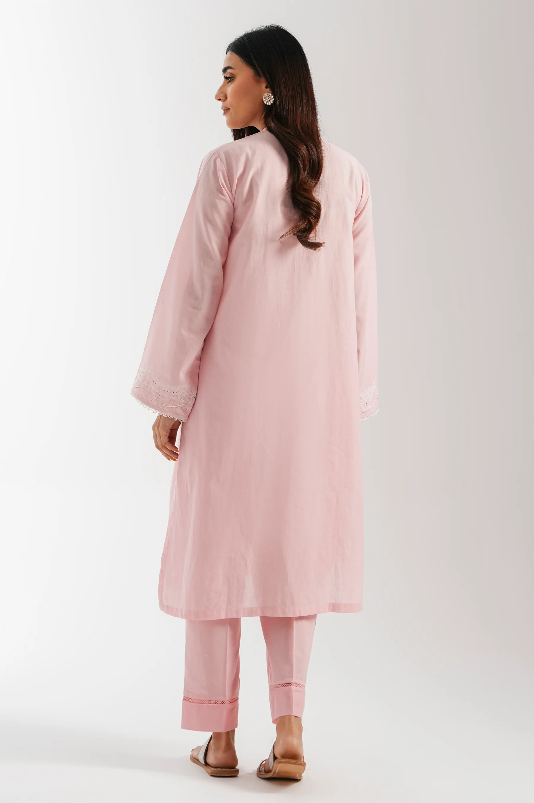 STITCHED CHIKANKARI SHIRT BOTTOM - Image 5