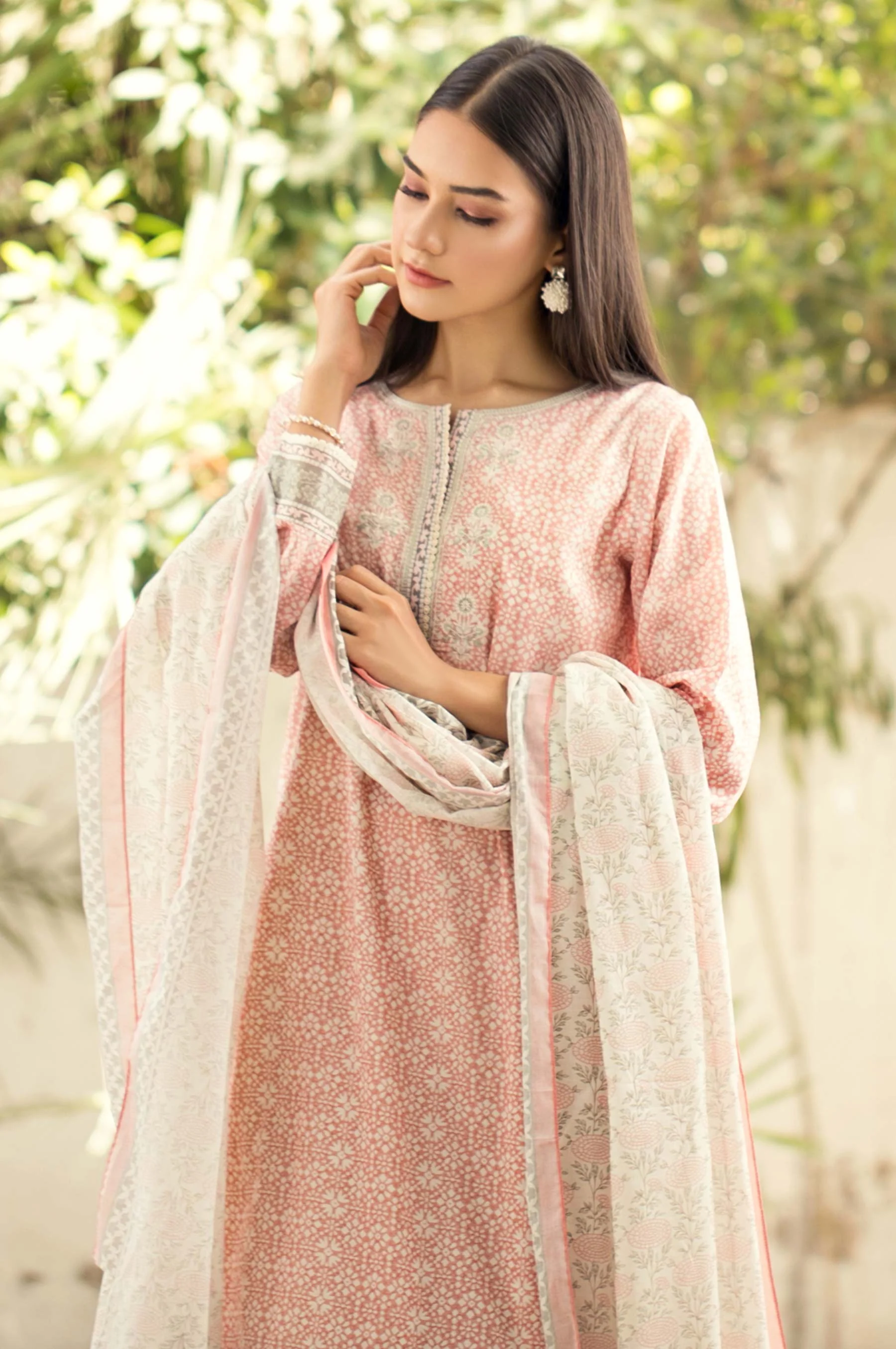 Stitched 2 Piece Embroidered Lawn Suit - Image 3