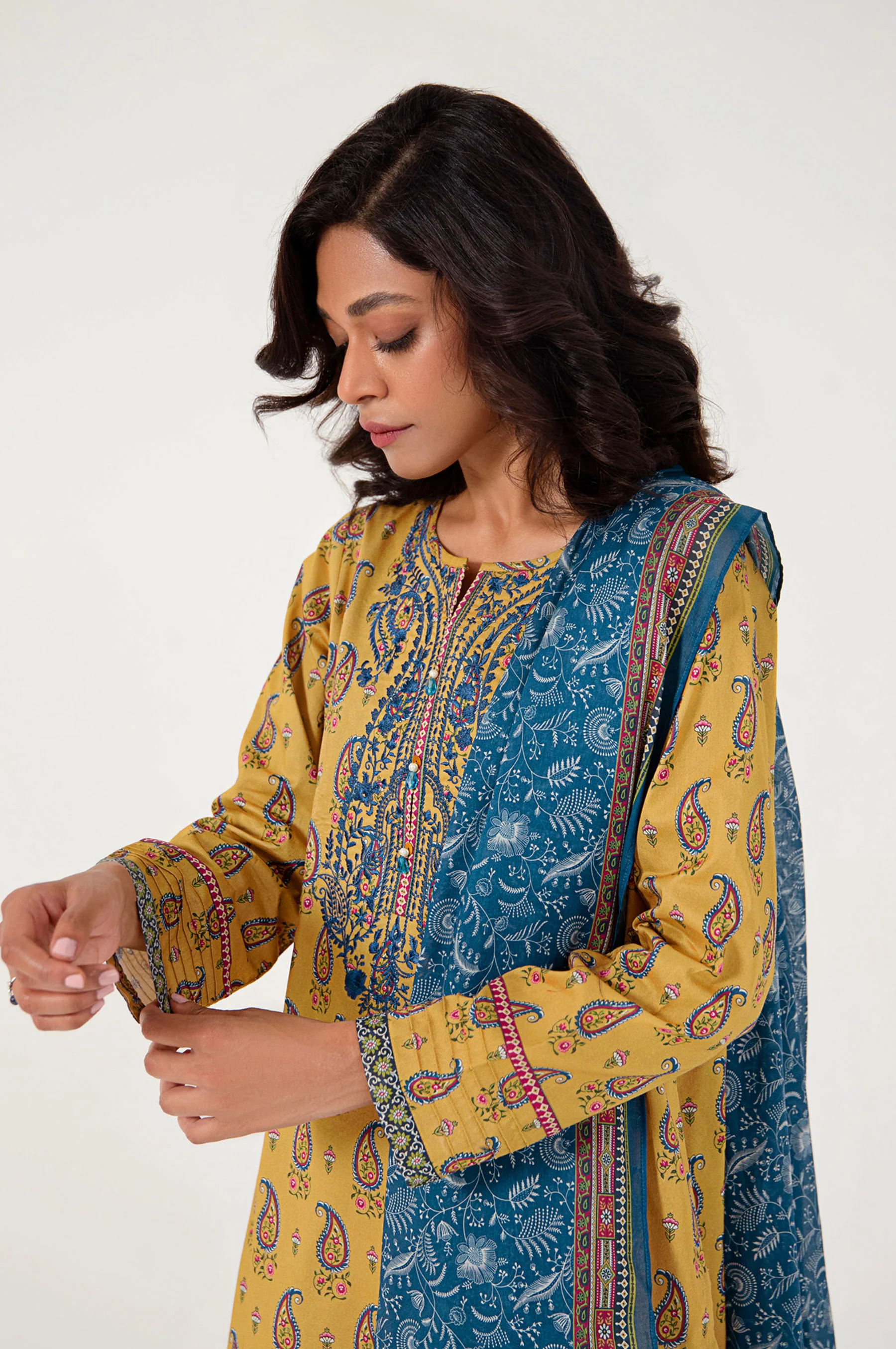 Stitched 2 Piece Embroidered Lawn Suit - Image 3