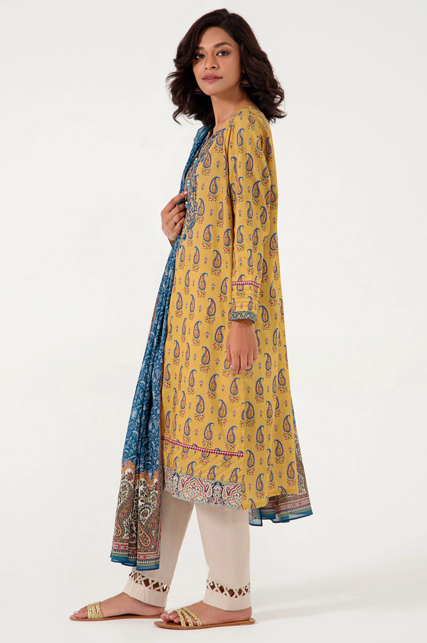 Stitched 2 Piece Embroidered Lawn Suit - Image 4