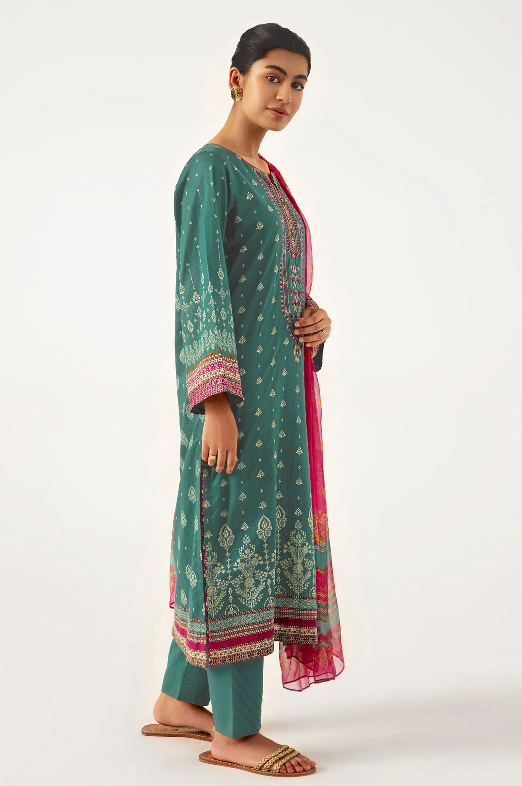 Stitched 2 Piece Embroidered Lawn Suit - Image 3