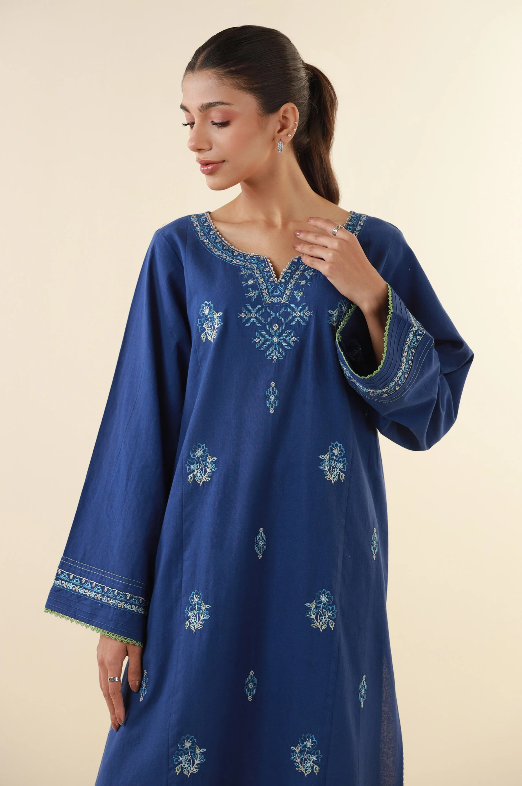 Stitched 2 Piece Embroidered Lawn Suit - Image 6