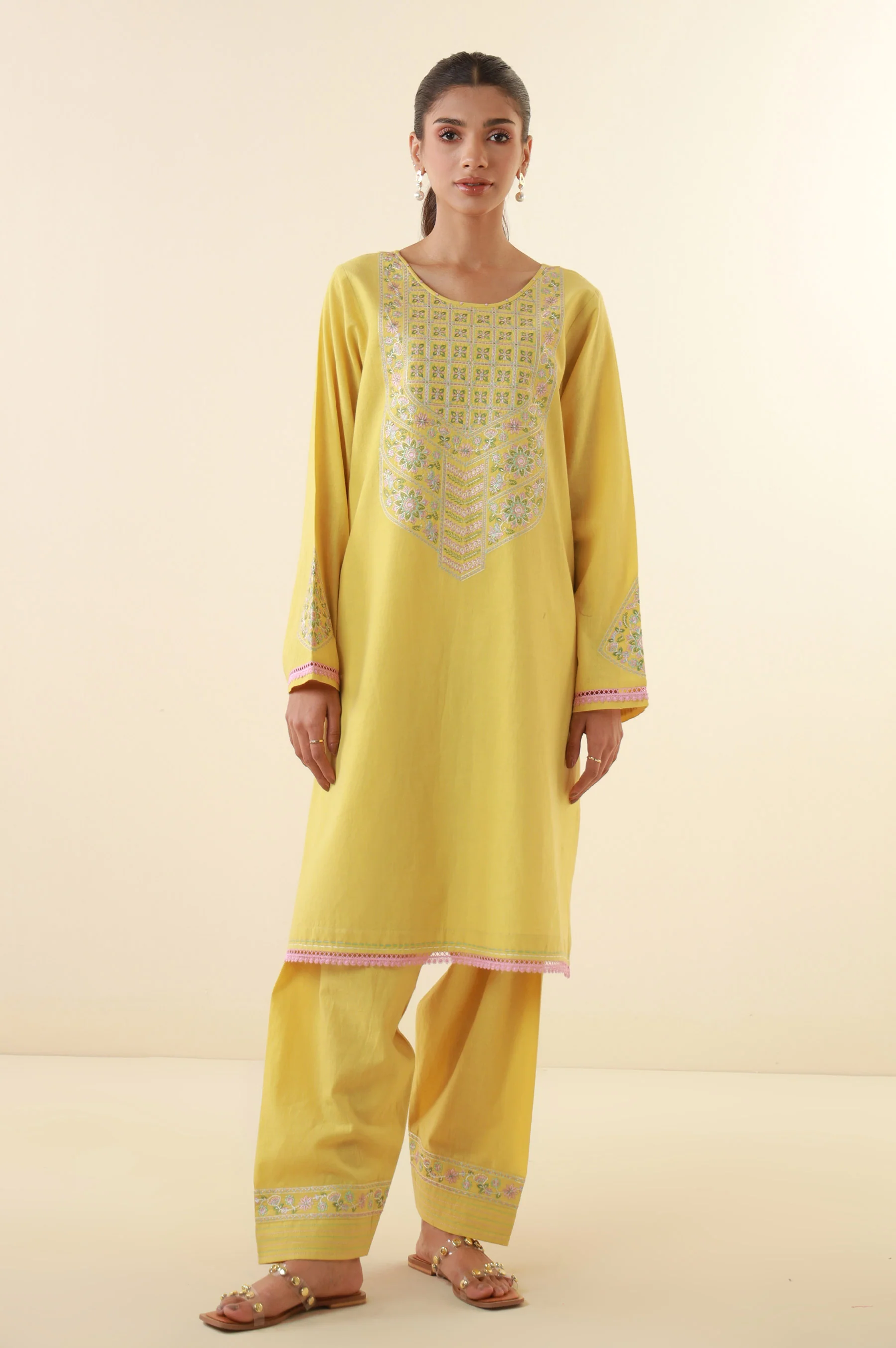 Stitched 2 Piece Embroidered Lawn Suit - Image 5