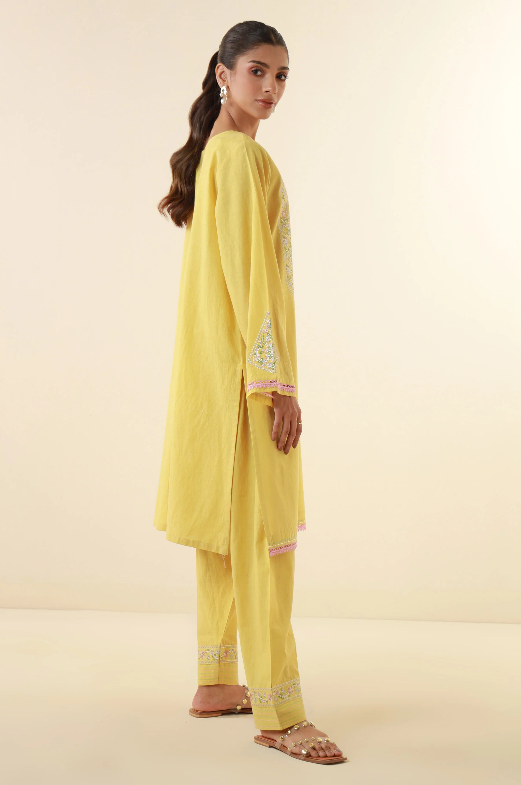 Stitched 2 Piece Embroidered Lawn Suit - Image 6