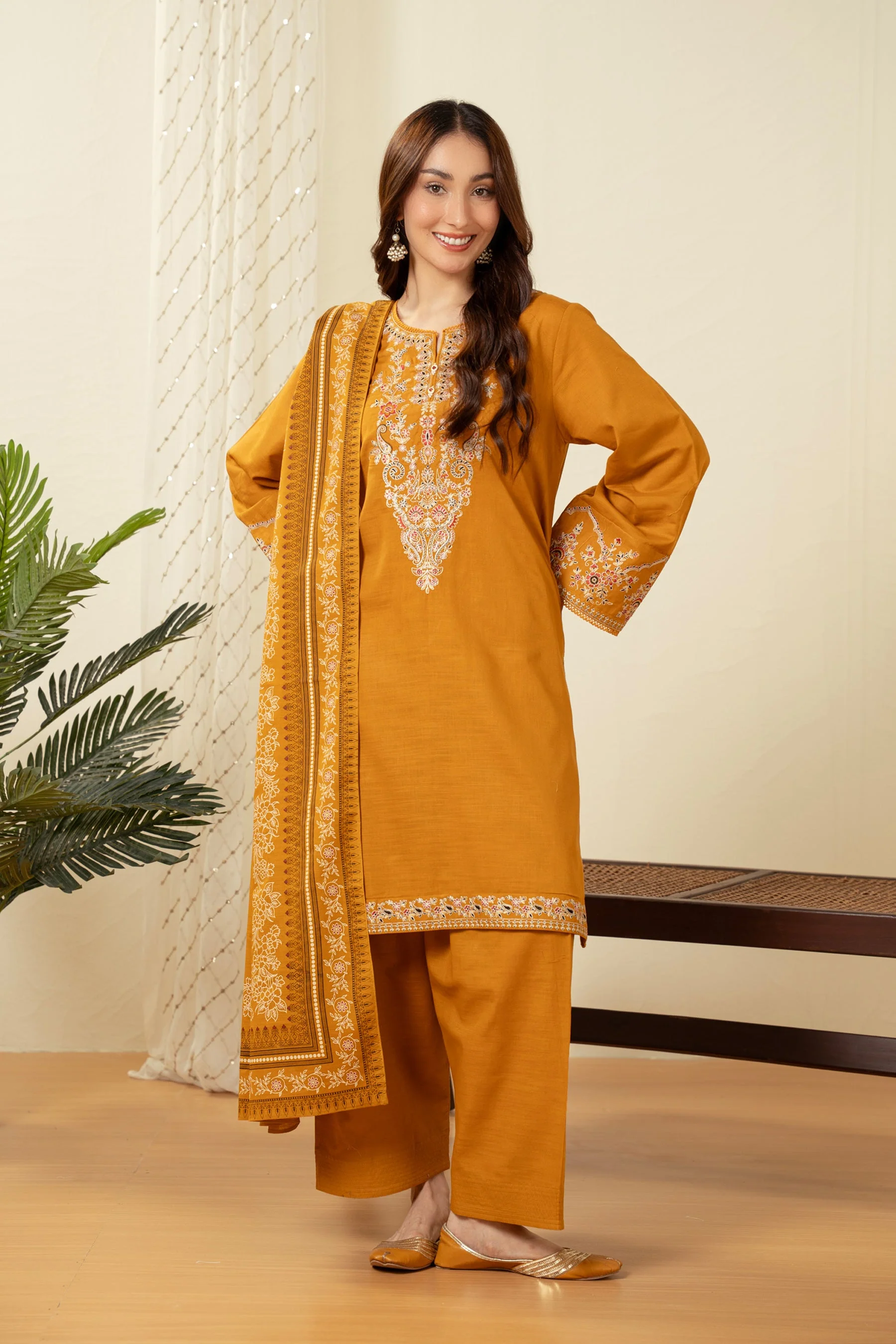 EMBROIDERED LINEN VISCOSE STITCHED SHIRT BOTTOM - Image 4