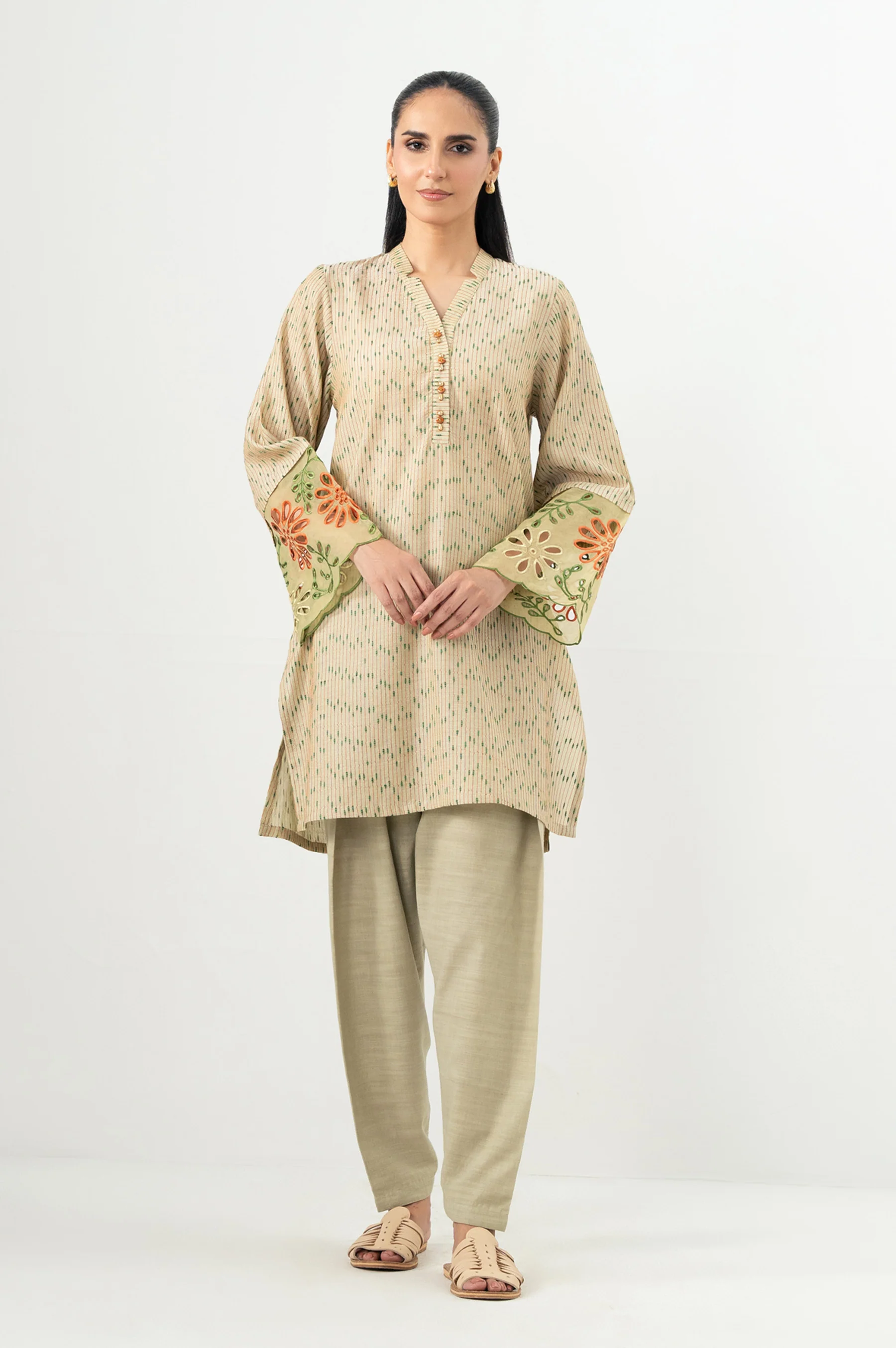 STITCHED EMBROIDERED SHIRT BOTTOM - Image 5