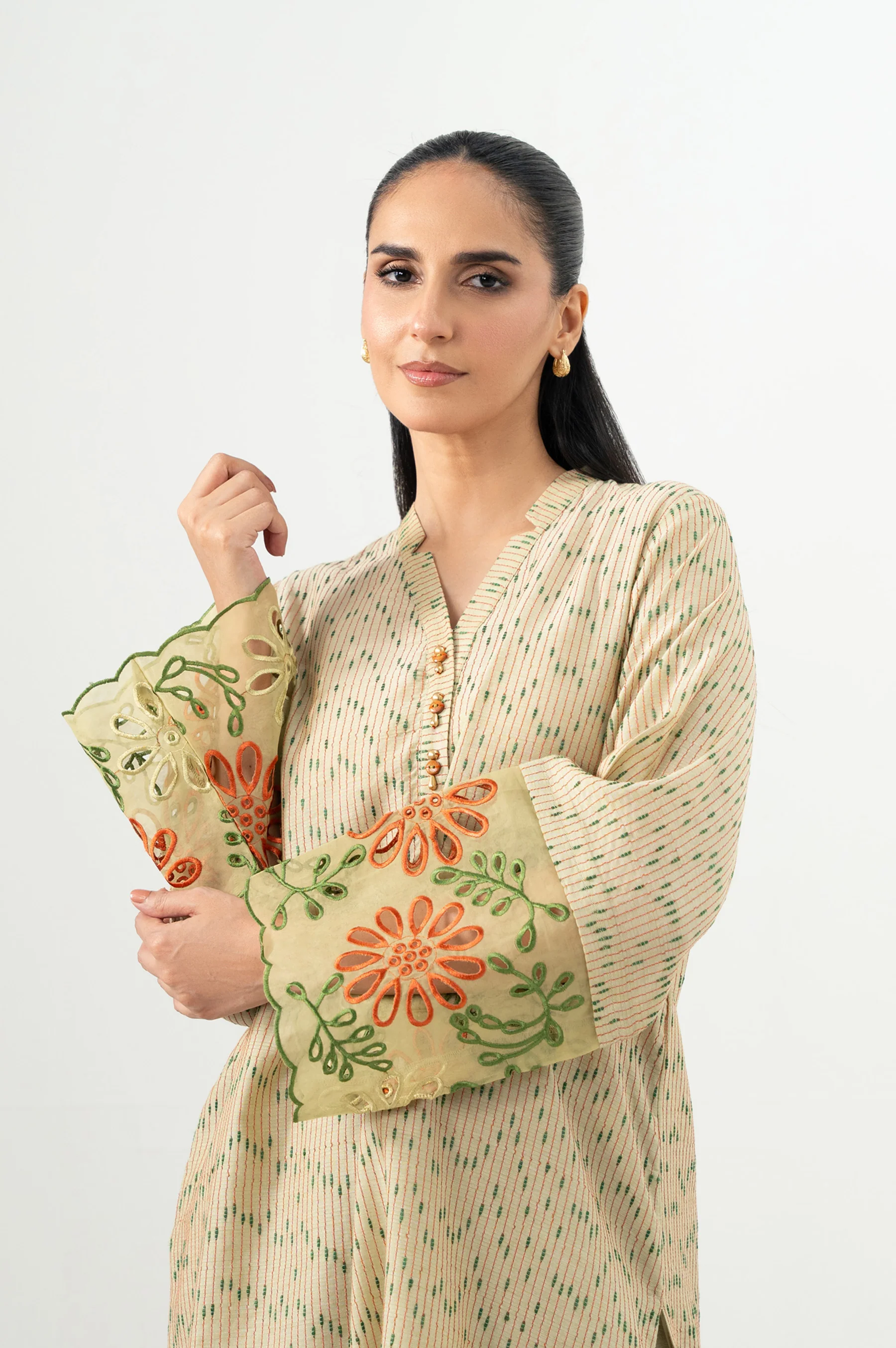 STITCHED EMBROIDERED SHIRT BOTTOM - Image 6
