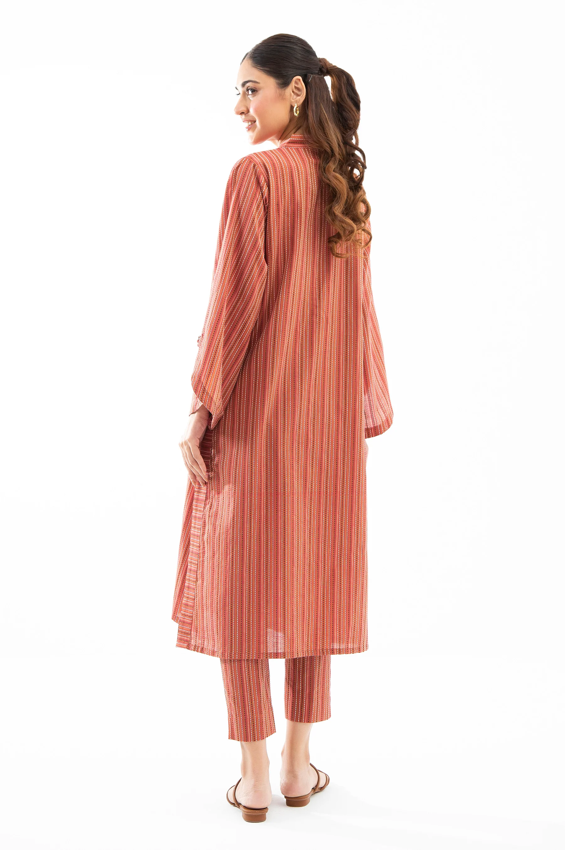 STITCHED EMBROIDERED YARN DYED SHIRT BOTTOM - Image 4