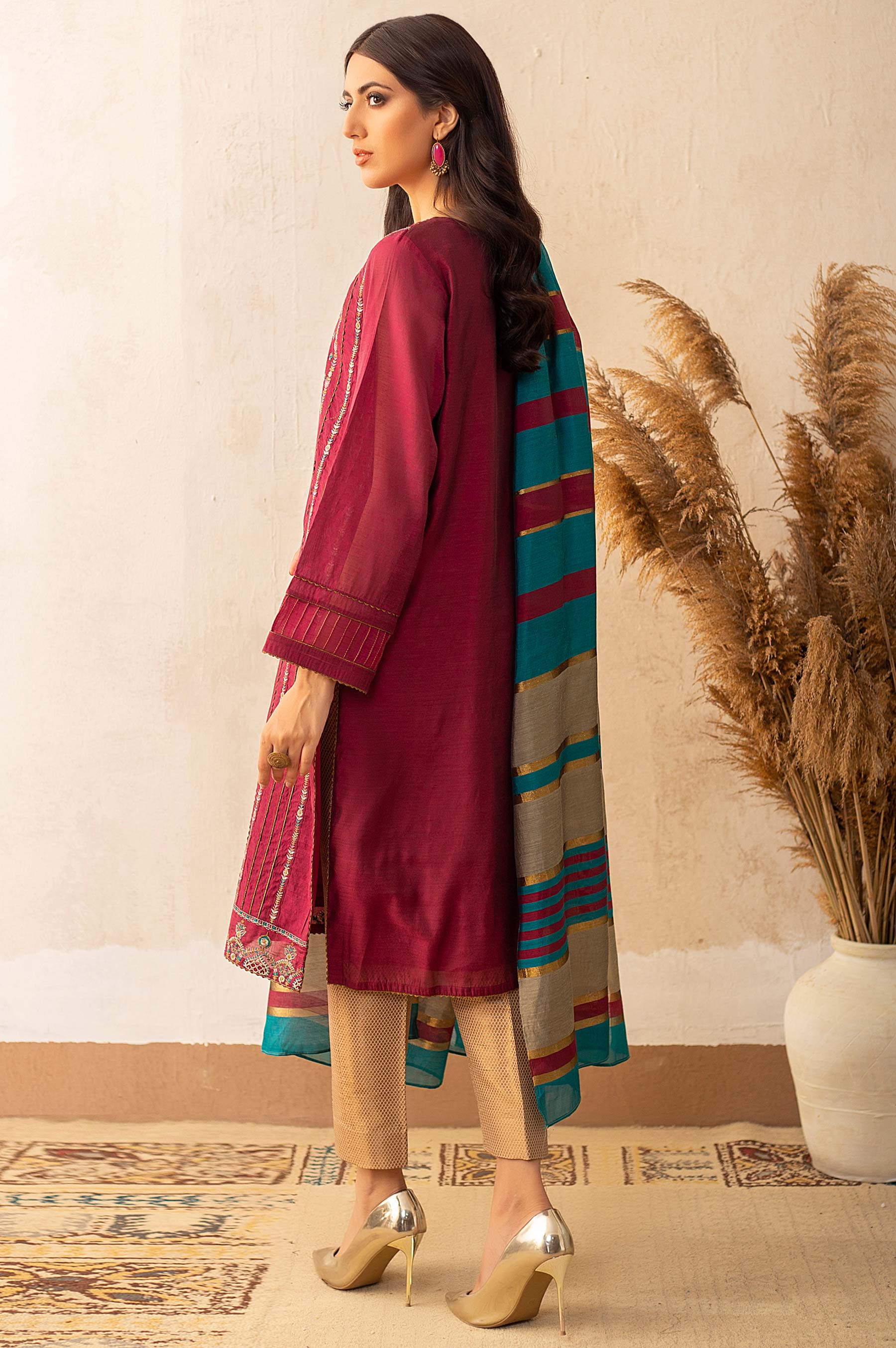Stitched 2 Piece Plain Staple Embroidered Suit - Image 2