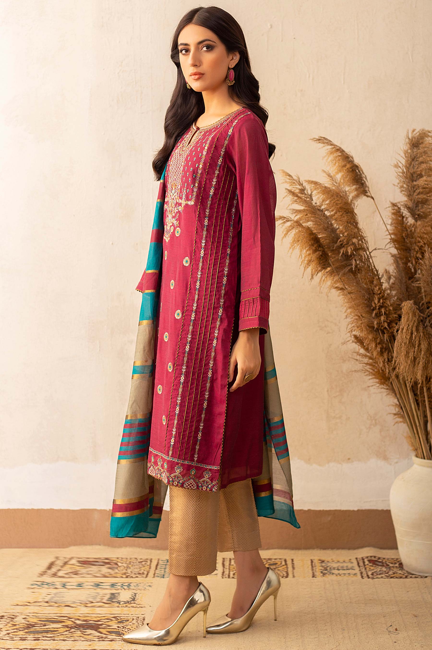 Stitched 2 Piece Plain Staple Embroidered Suit - Image 5