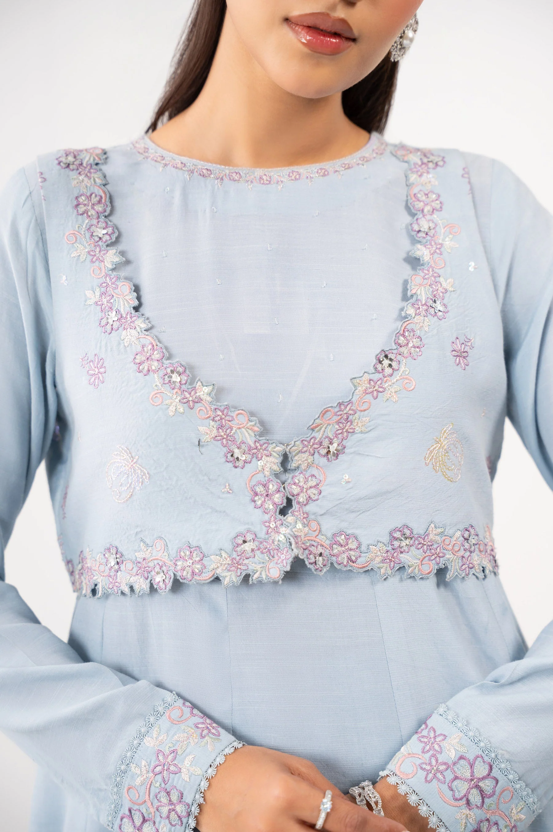 STITCHED EMBROIDERED SHIRT & BOTTOM (FACTORY E-OUTLET) - Image 2