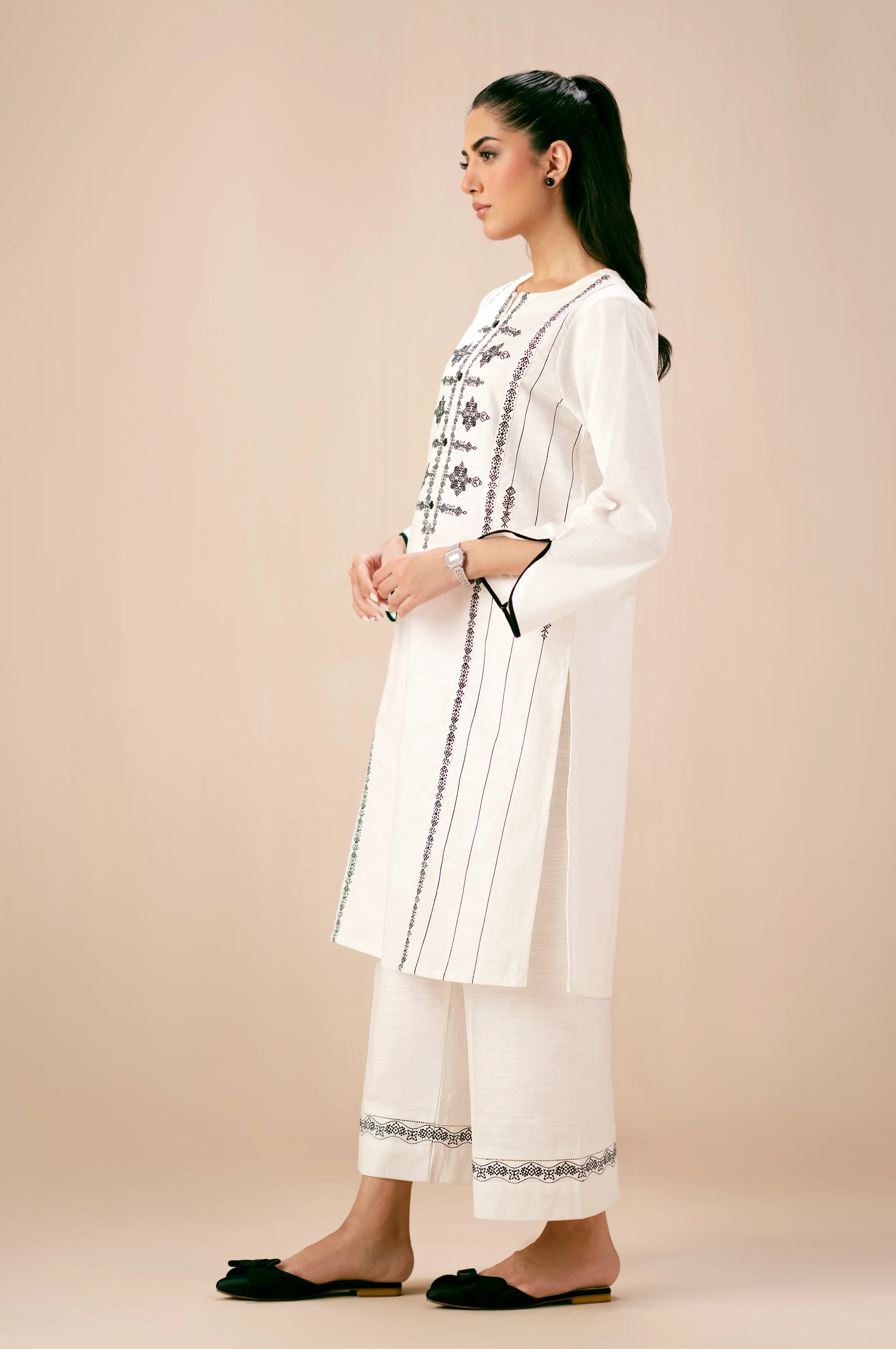 STITCHED EMBROIDERED SHIRT BOTTOM - Image 5