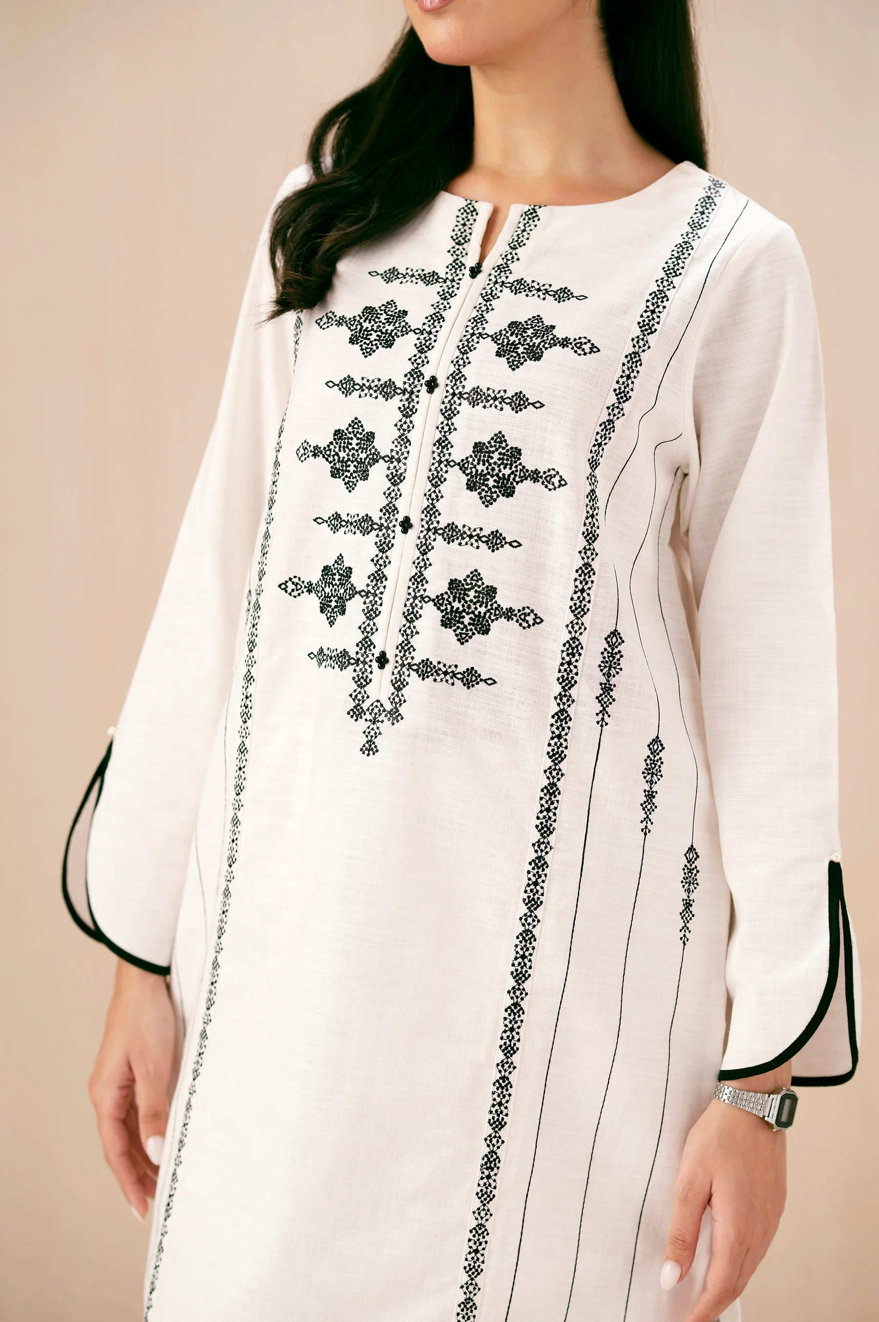 STITCHED EMBROIDERED SHIRT BOTTOM - Image 6