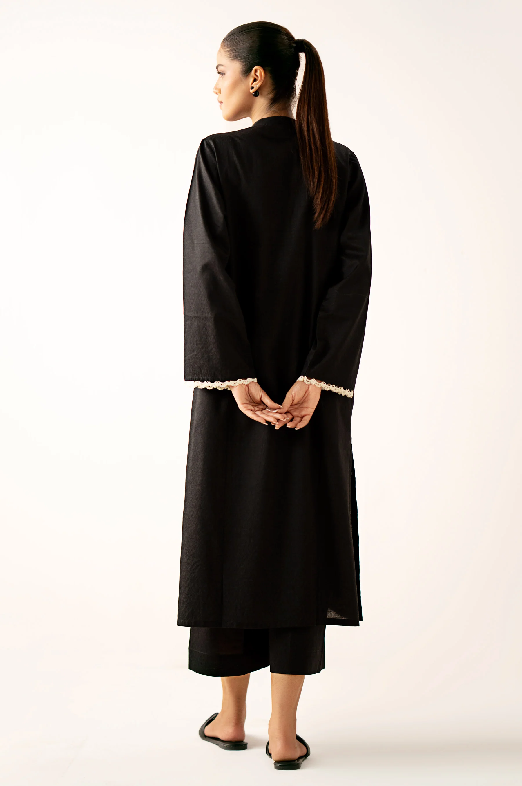 Stitched 2 Piece Embroidered Self Jacquard Suit - Image 5