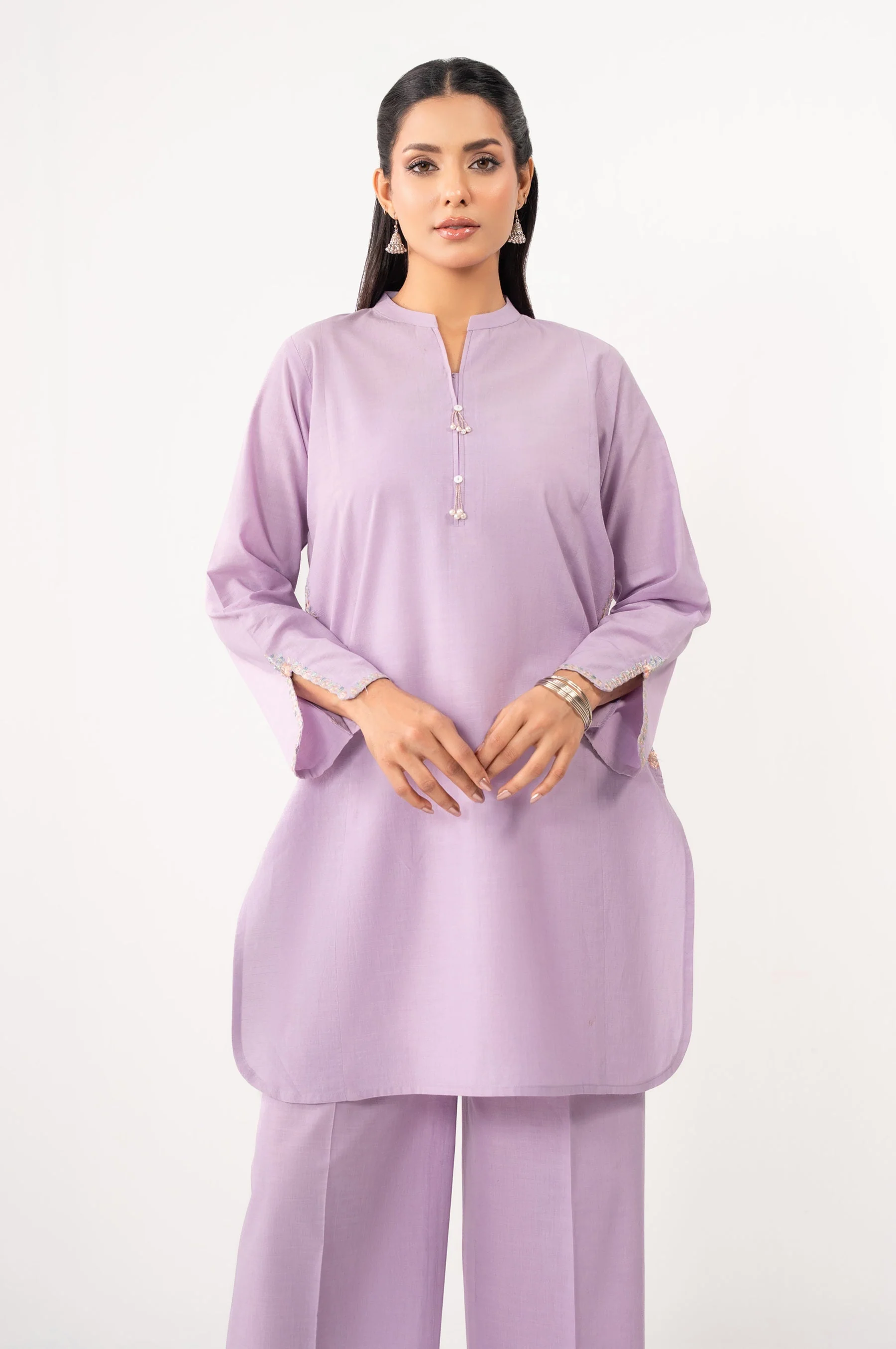 STITCHED EMBROIDERED LAWN SHIRT BOTTOM (FACTORY E-OUTLET) - Image 2