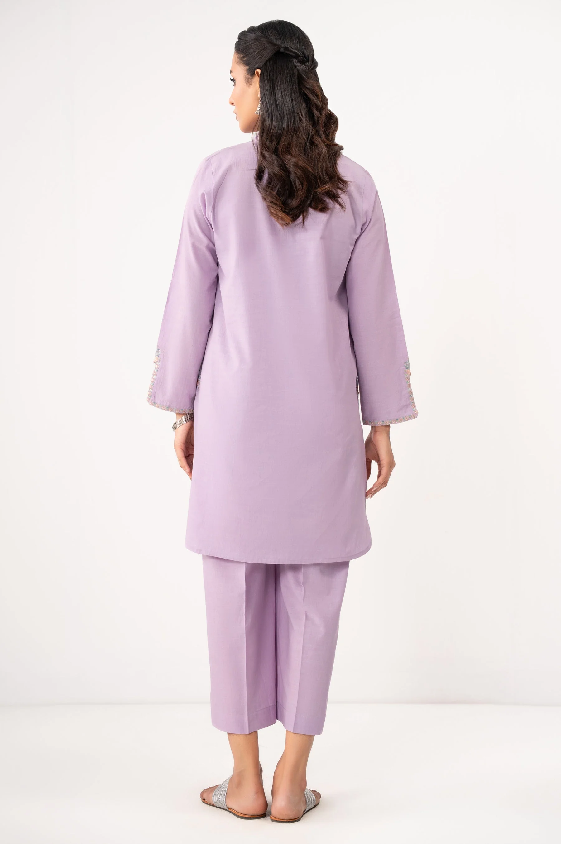 STITCHED EMBROIDERED LAWN SHIRT BOTTOM (FACTORY E-OUTLET) - Image 4