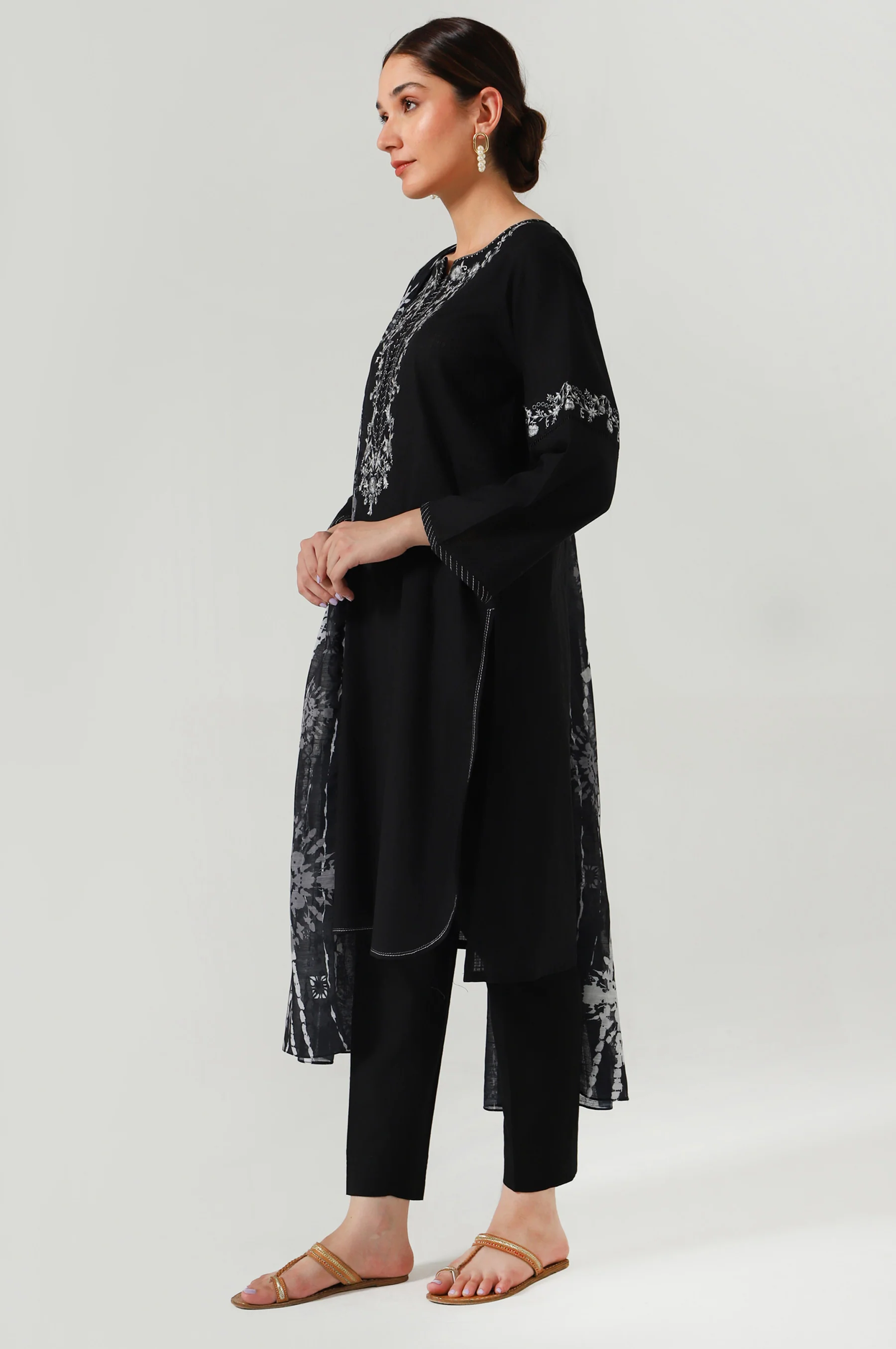 Stitched 2 Piece Embroidered slub Suit - Image 5