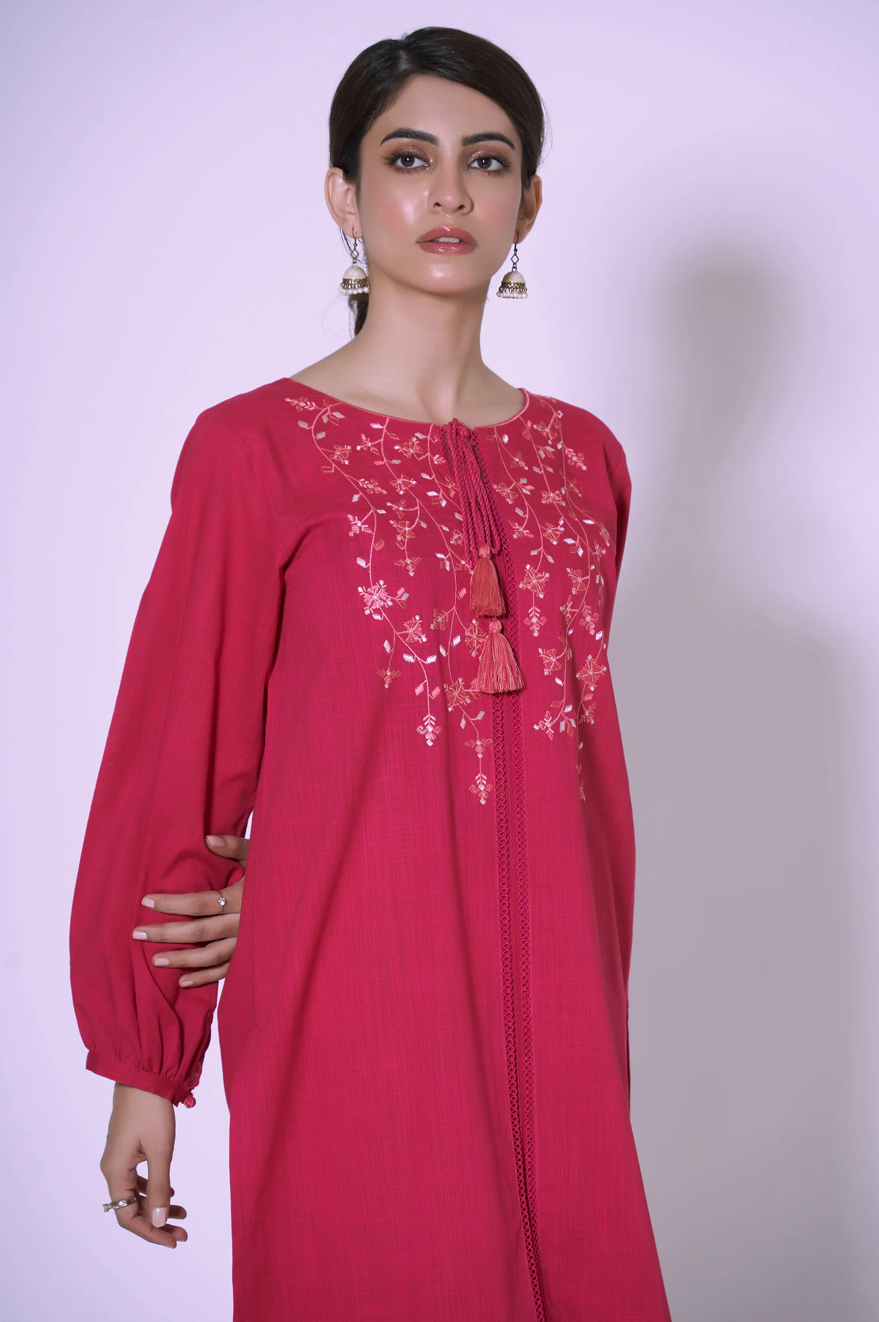 Stitched 2 piece Embroidered Slub Suit - Image 3