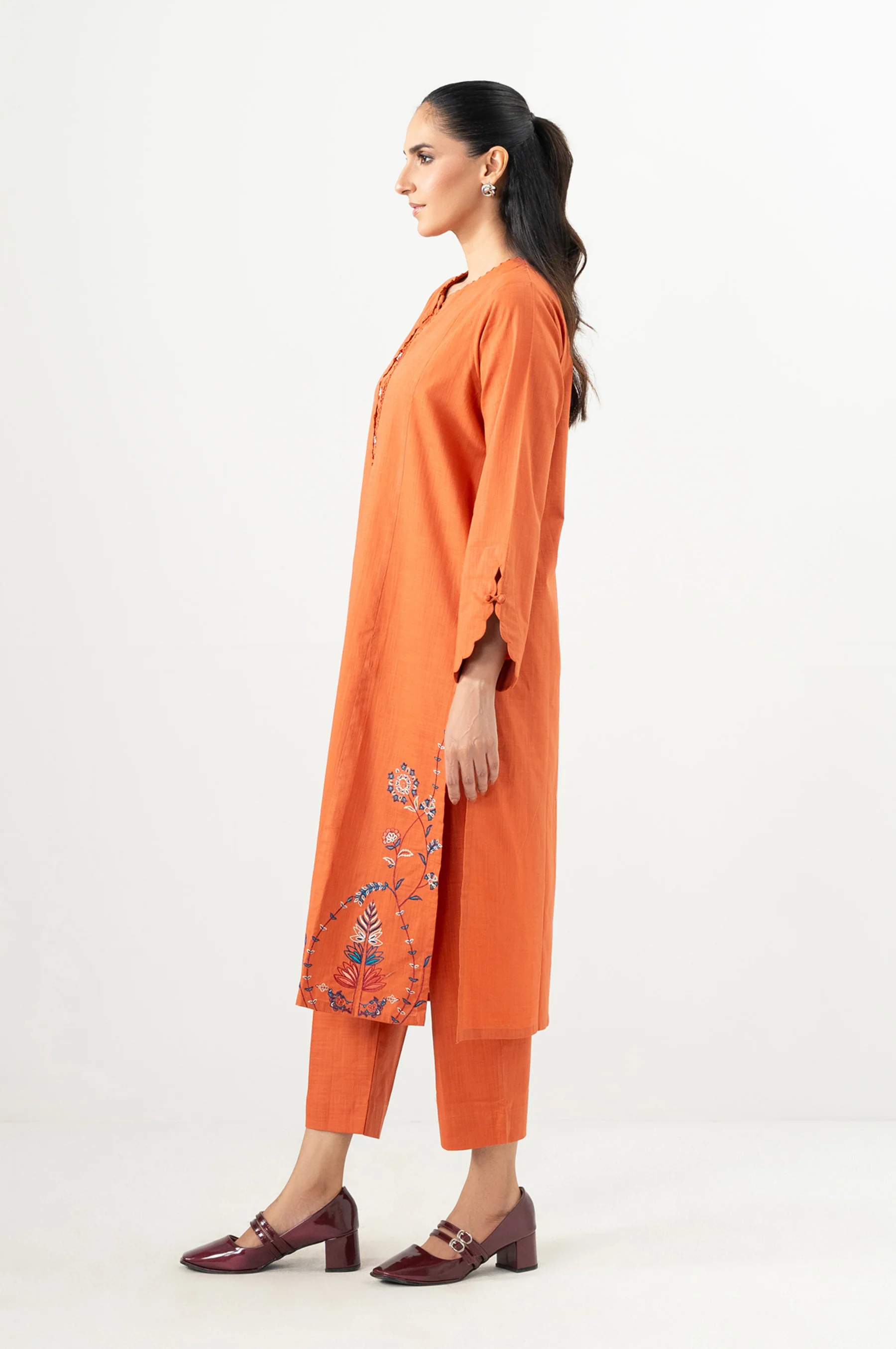 Stitched 2 Piece Embroidered Slub Suit - Image 5