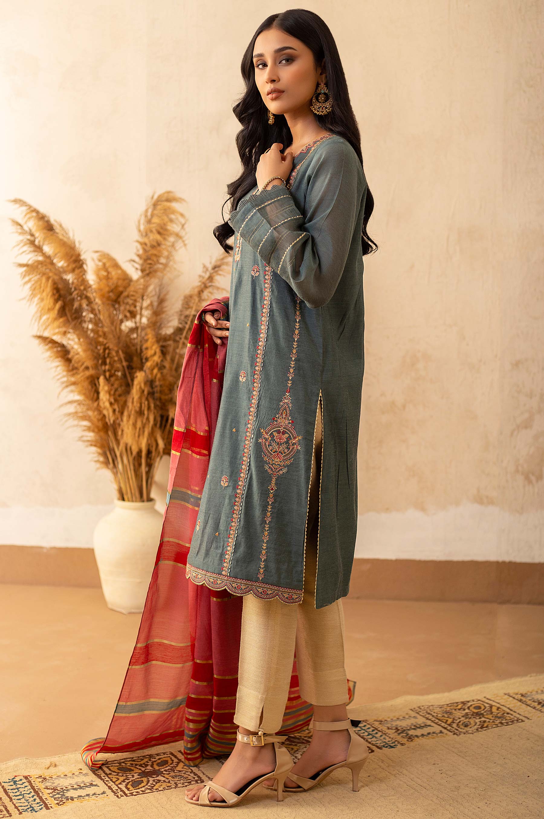 Stitched 2 Piece Staple Embroidered Suit - Image 4