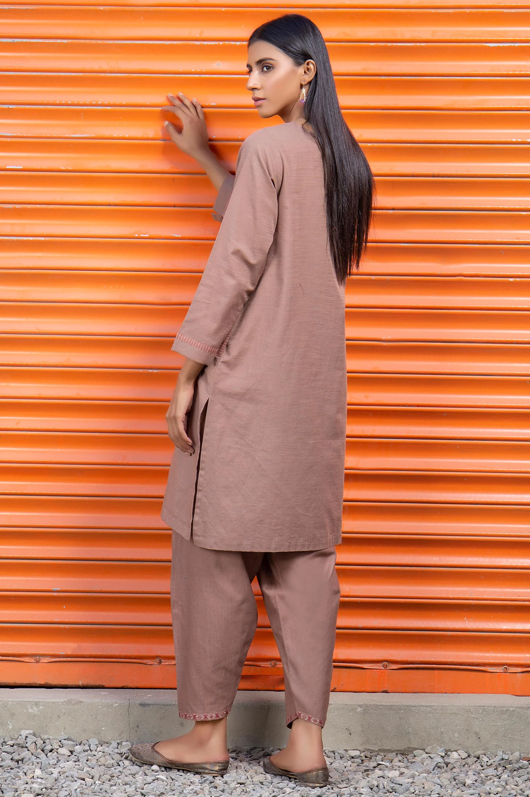 Stitched 2 Piece Embroidered Khaddar Suit - Image 2