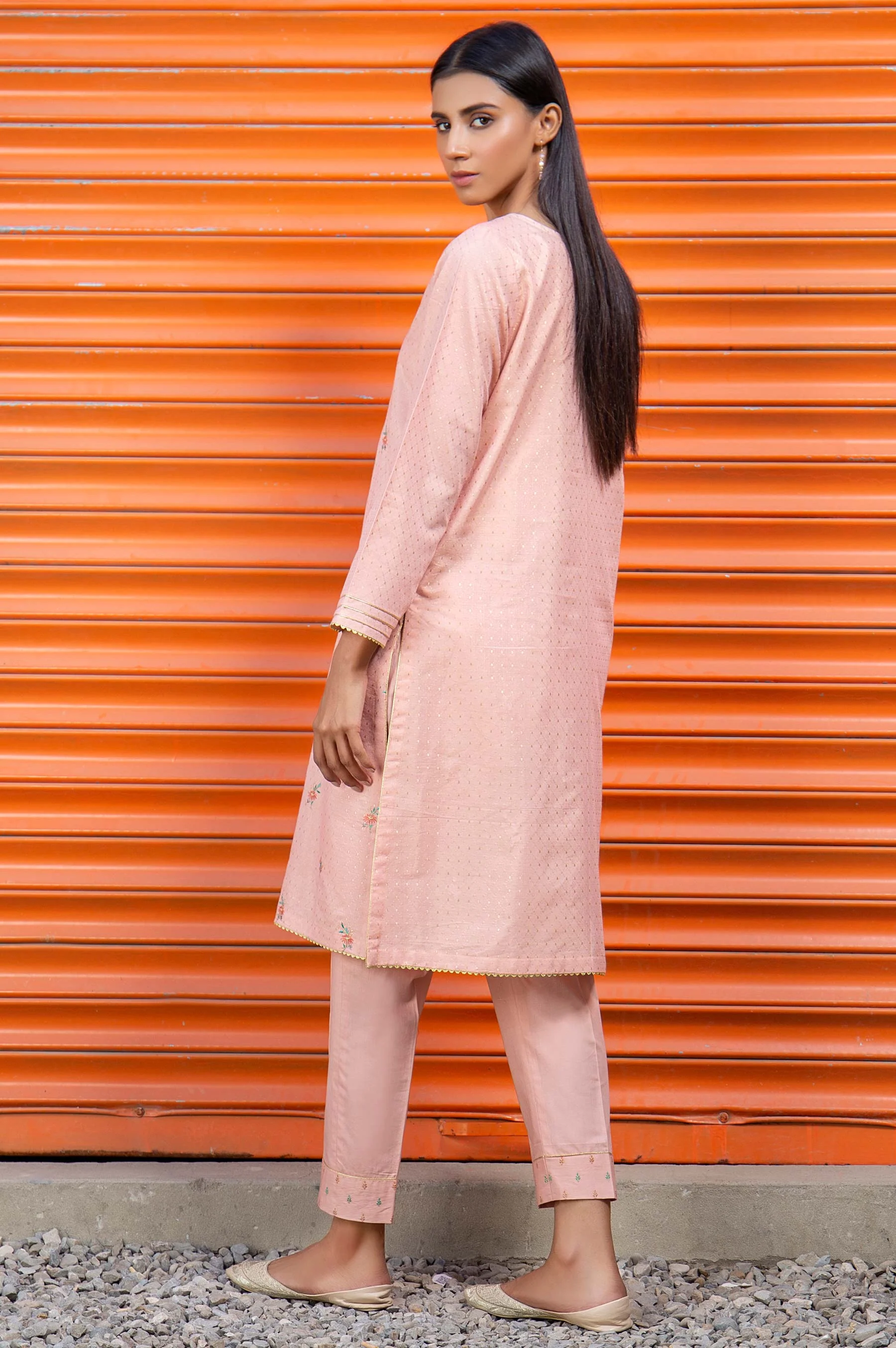 Stitched 2 Piece Embroidered Mesuri Suit - Image 4