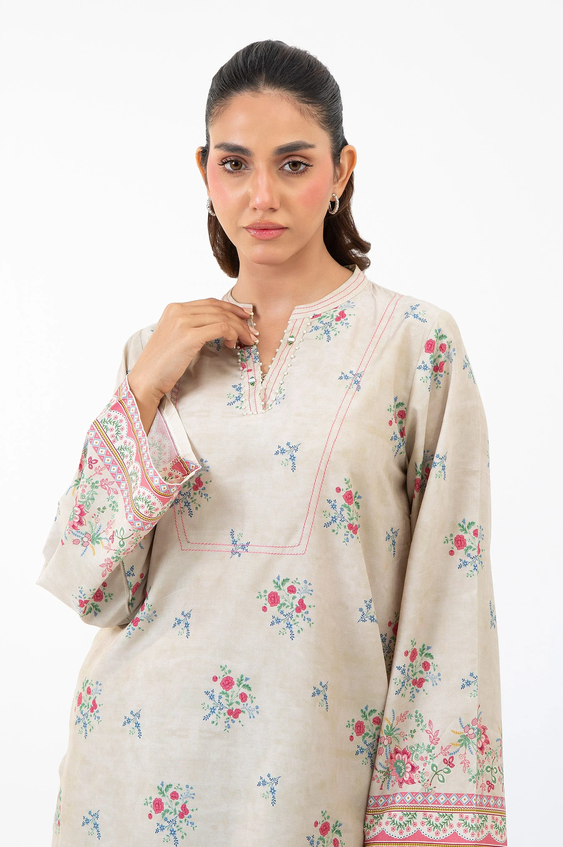STITCHED EMBROIDERED CAMBRIC SUIT (FACTORY E-OUTLET) - Image 3