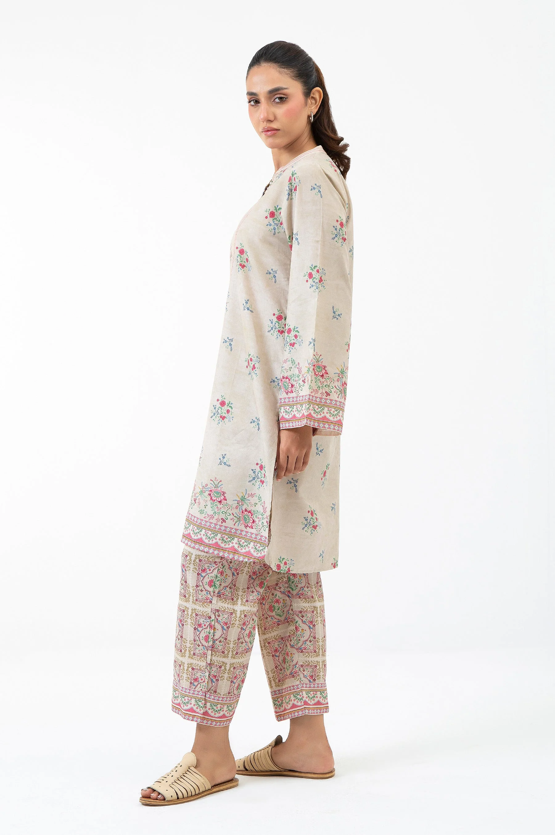 STITCHED EMBROIDERED CAMBRIC SUIT (FACTORY E-OUTLET) - Image 4